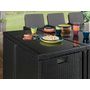 Voir la diapositive 5 : BEST MOBILIER Fira - salon de jardin encastrable 12 places - en résine tressée - noir avec coussins gris + housse de protection