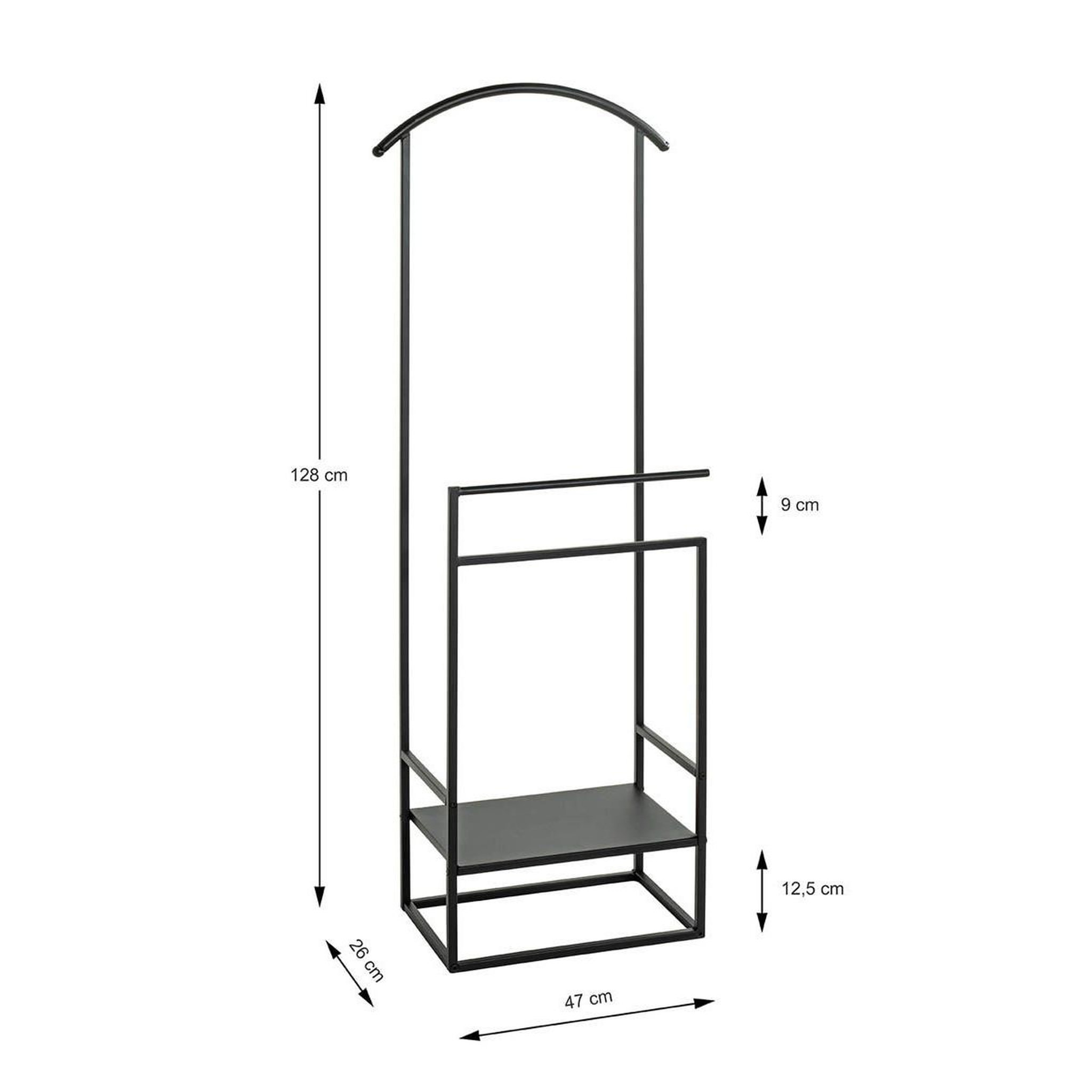 Voir la diapositive 5 : Paris Prix Valet de chambre design  lydia  128cm noir
