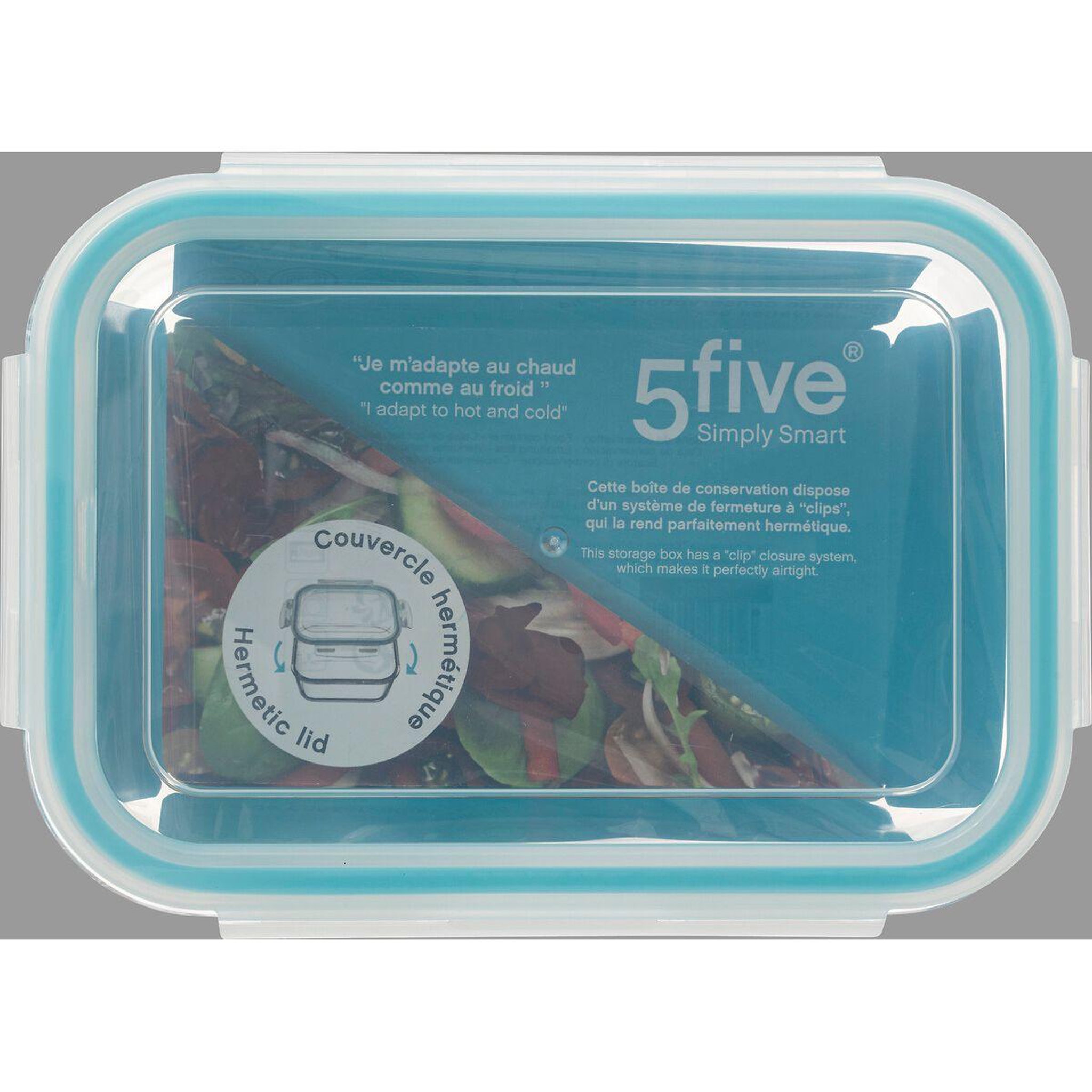 Voir la diapositive 3 : FIVE Boîte hermétique Clipeat en verre 1.18L