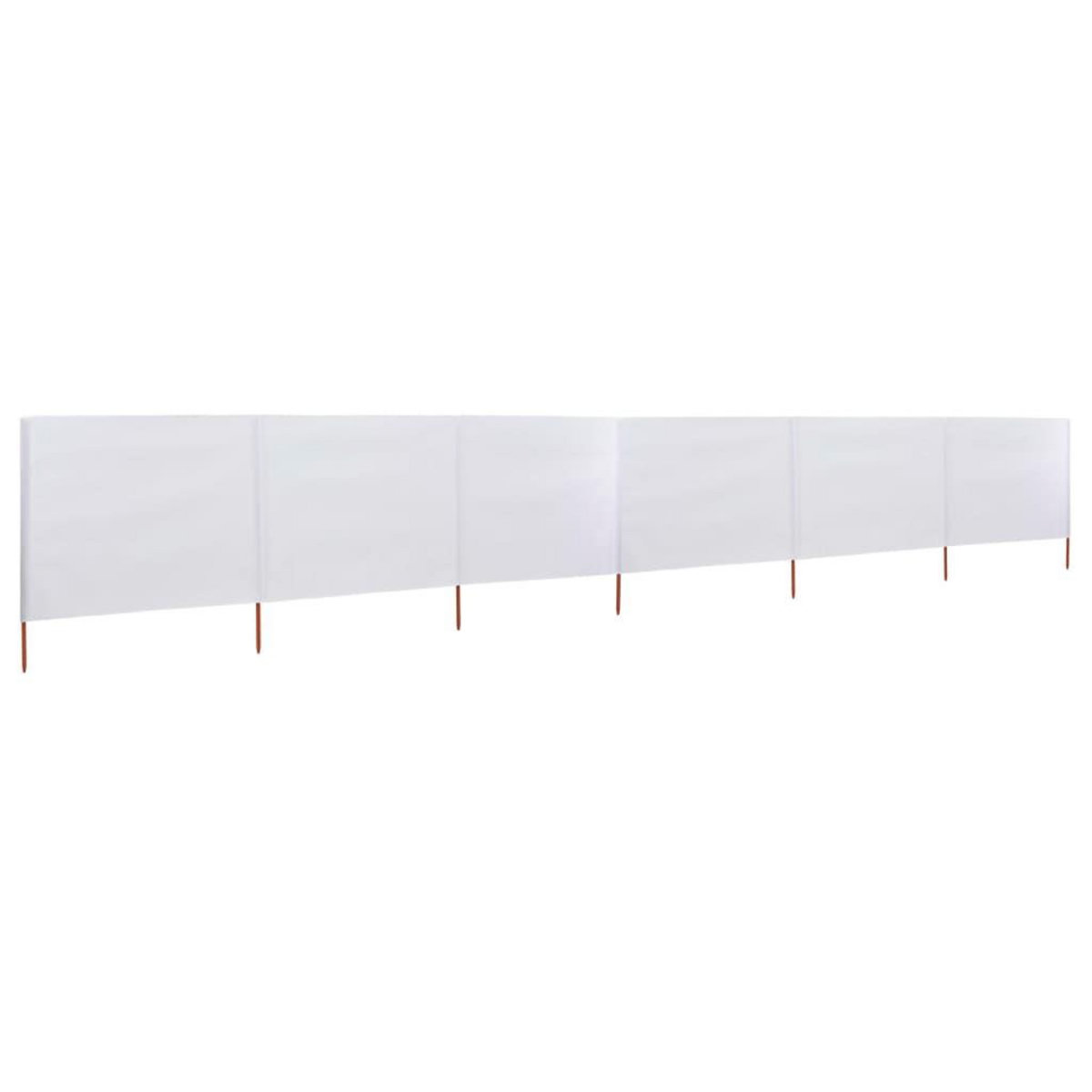 VIDAXL Paravent 6 panneaux Tissu 800 x 120 cm Blanc sable