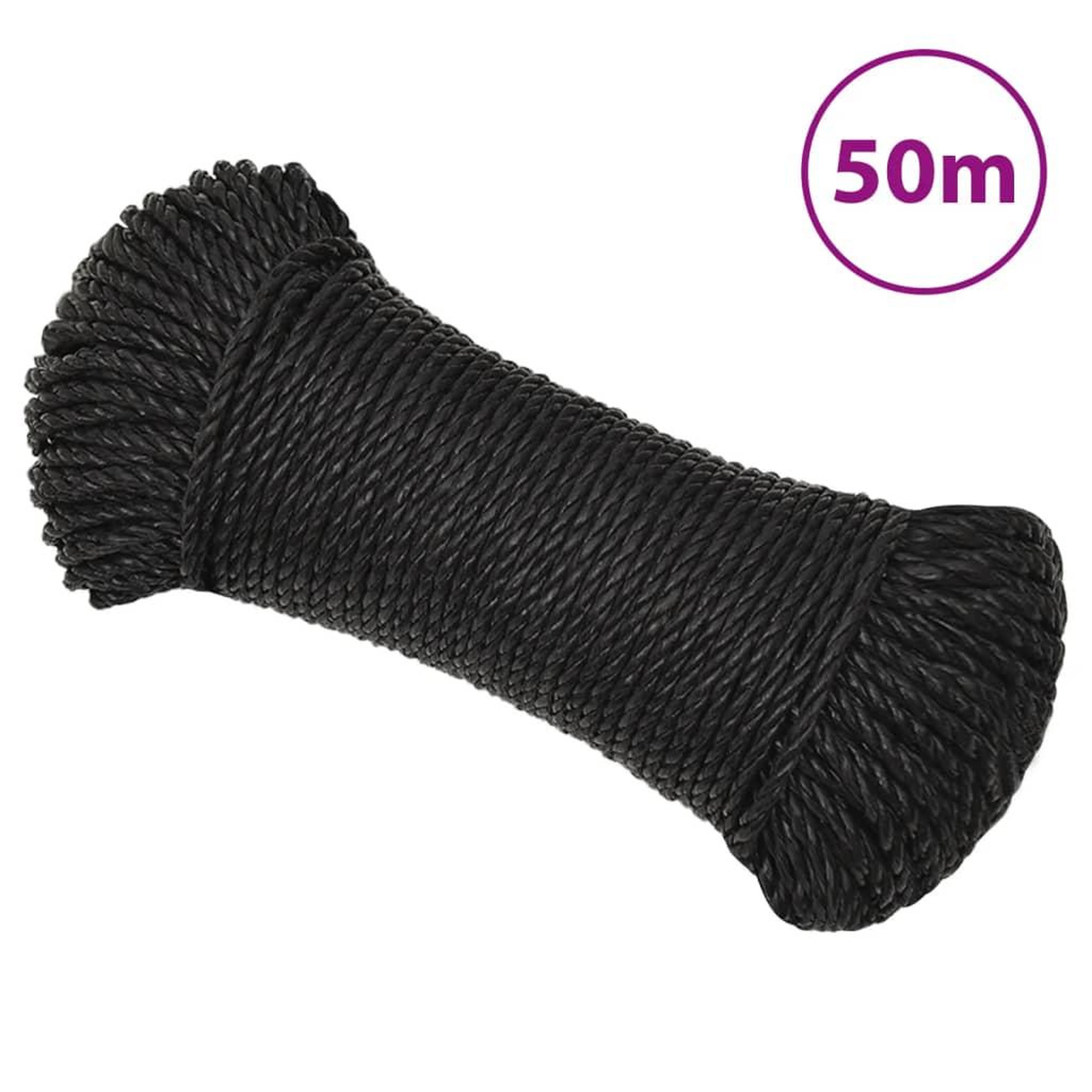 VIDAXL Corde de travail noir 3 mm 50 m polypropylene