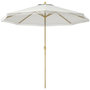 Voir la diapositive 1 : OUTSUNNY Parasol octogonal inclinable Ø 2,65 x 2,44H m mât baleine métal aspect bois polyester haute densité 180 g/m² blanc
