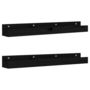Voir la diapositive 2 : VIDAXL Etageres murales 2 pcs Noir 80x12x9 cm Bois de pin massif