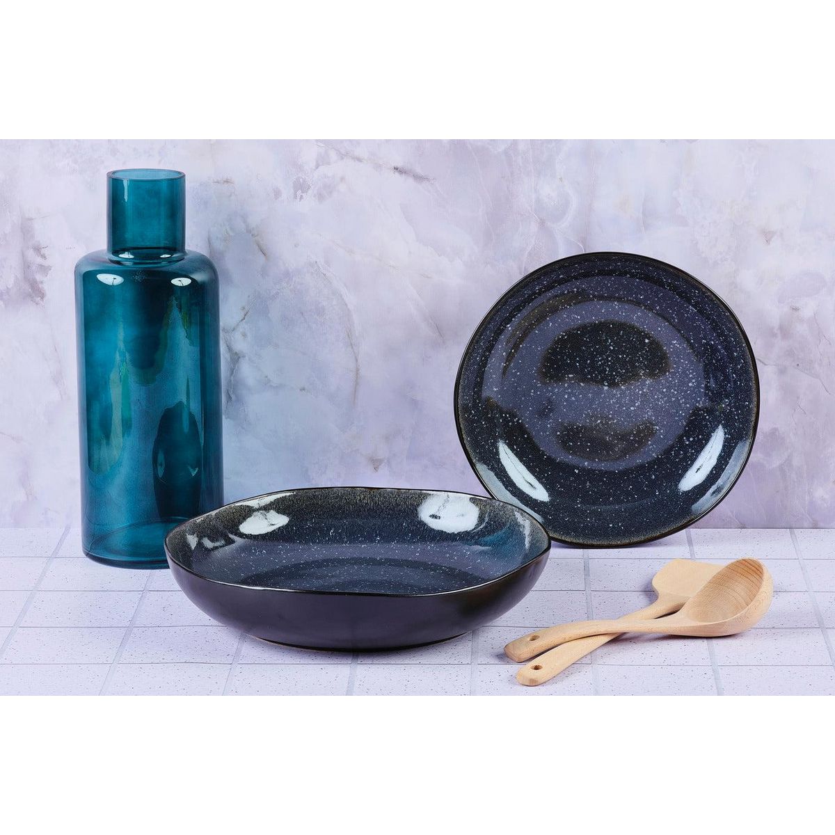 BJORN Corbeille à fruits IRIS Ø27,5cm et Ø32,5cm - 2 pièces - Bleu nuit