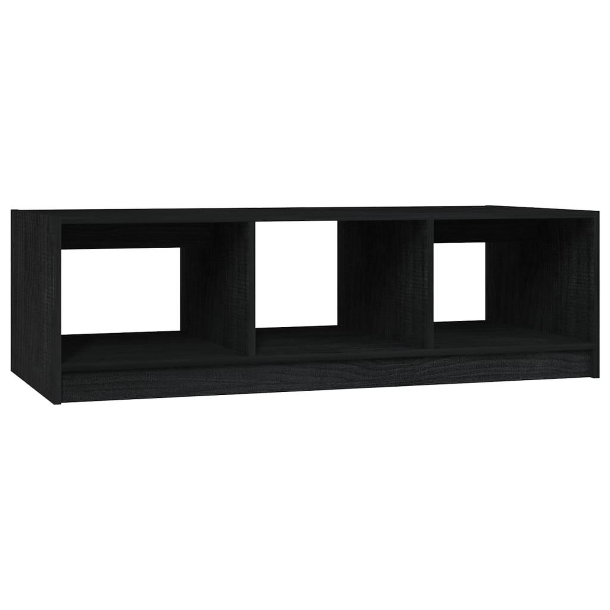 Voir la diapositive 2 : VIDAXL Table basse noir 110x50x34 cm bois de pin massif