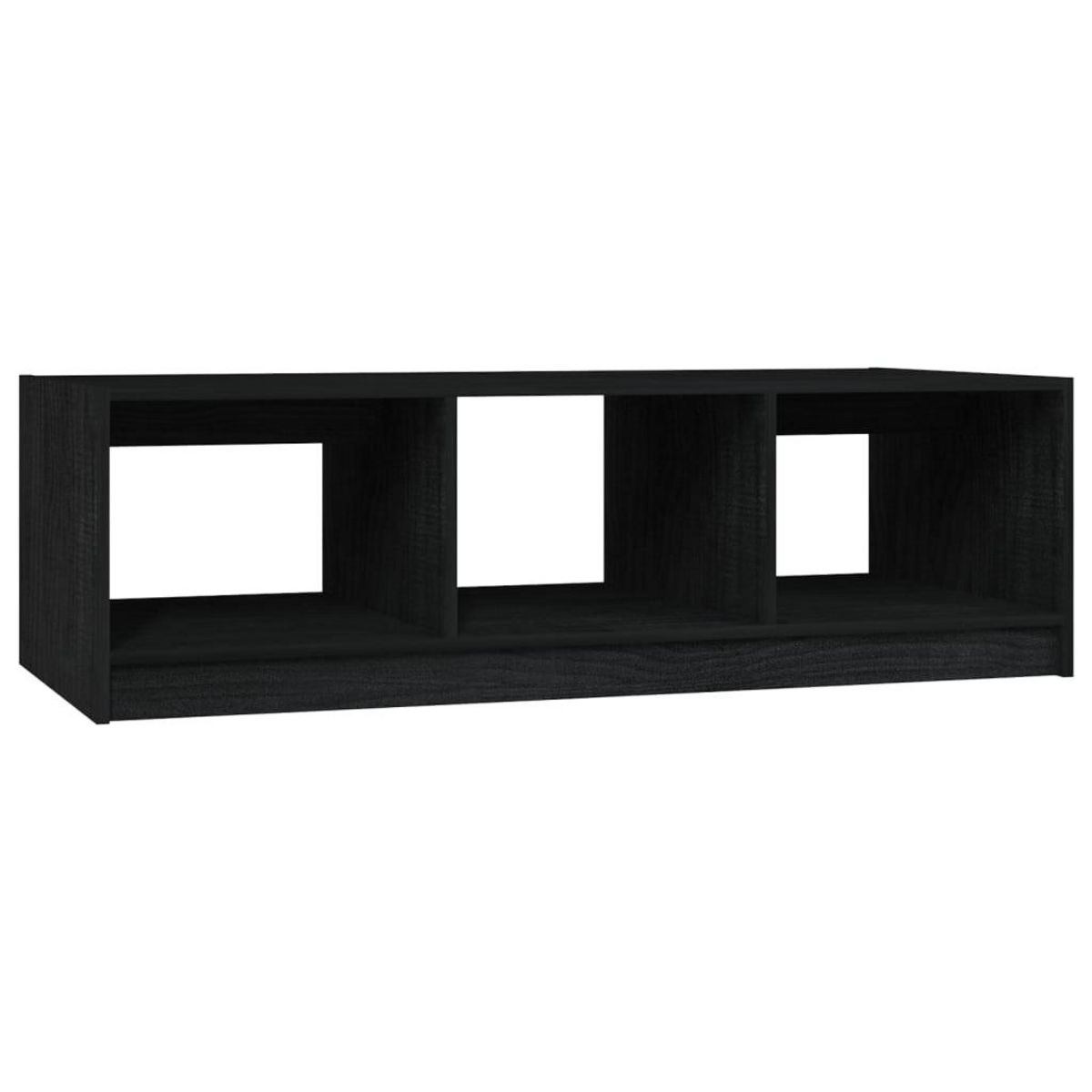 VIDAXL Table basse noir 110x50x34 cm bois de pin massif