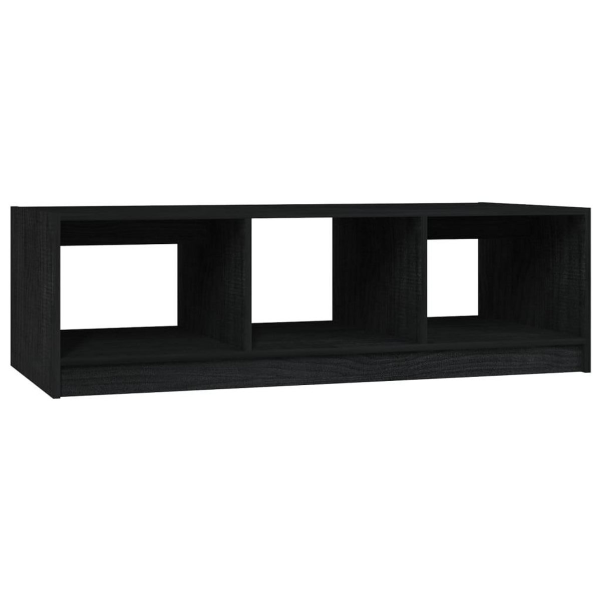 VIDAXL Table basse noir 110x50x34 cm bois de pin massif