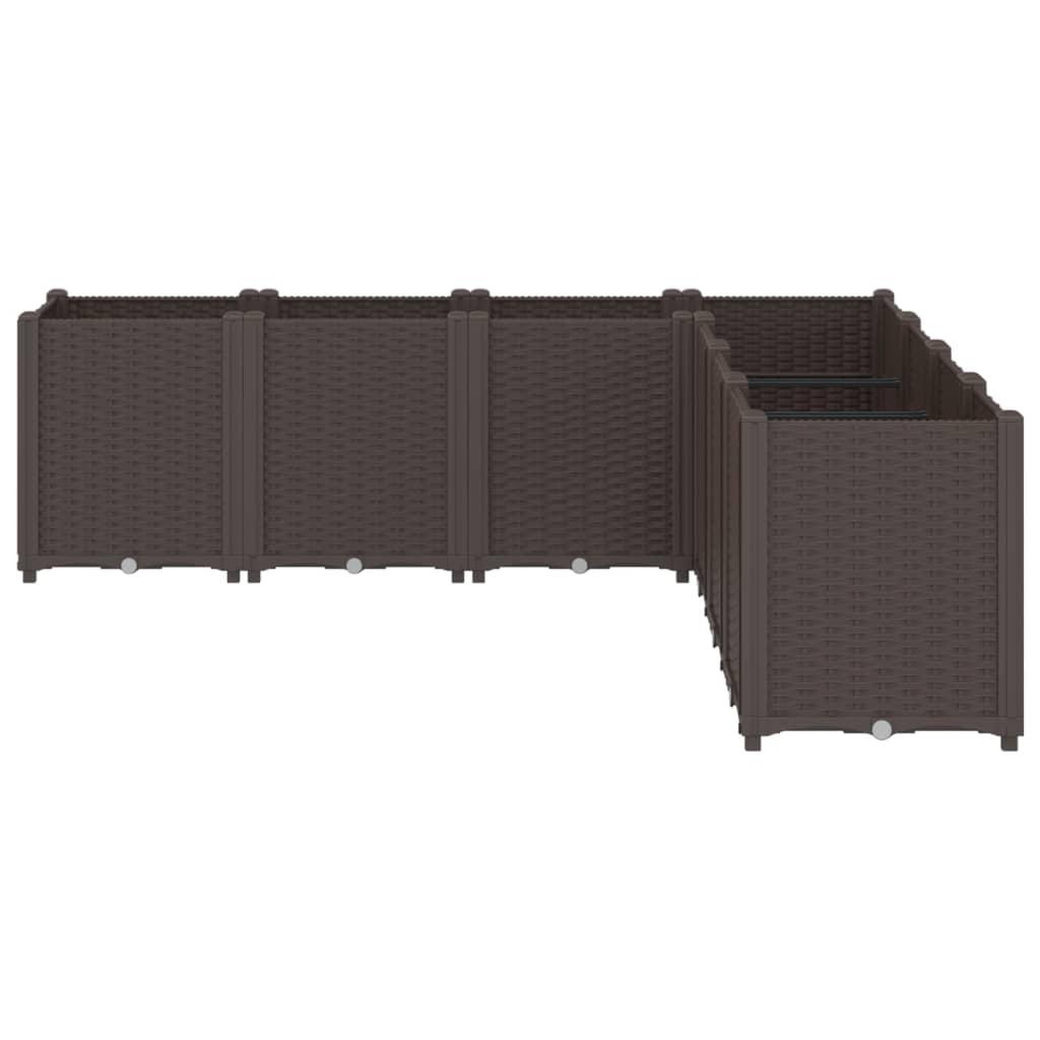 Voir la diapositive 3 : VIDAXL Jardiniere marron 160x160x53 cm polypropylene