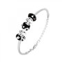 Voir la diapositive 1 : SC CRYSTAL Bracelet de charms perles noirs et acier SC Crystal