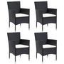 Voir la diapositive 5 : VIDAXL Ensemble a manger de jardin 5 pcs Noir Resine tressee et verre