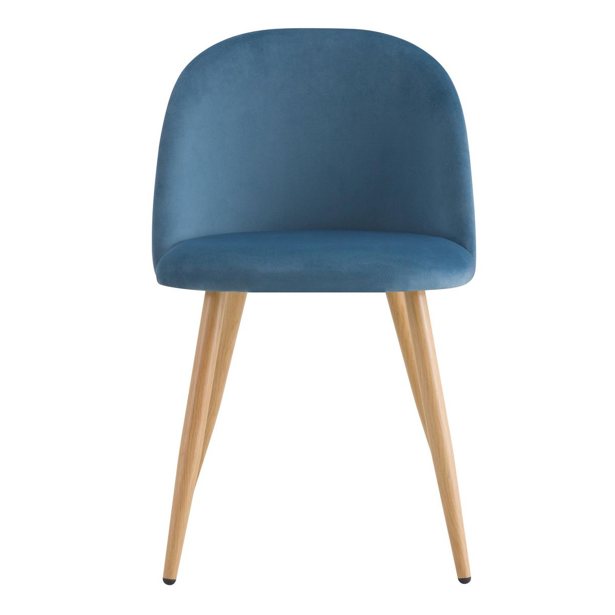 Rendez vous déco Lot de 2 chaises en velours bleu foncé et pieds en métal - Cozy