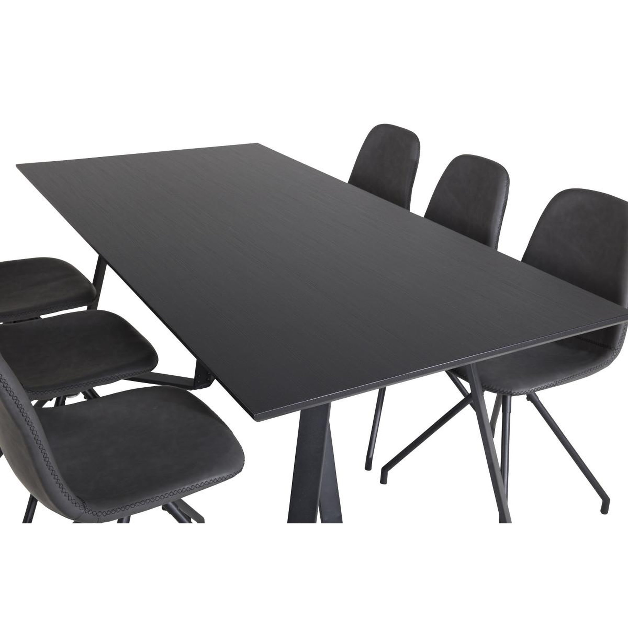 Voir la diapositive 4 : Paris Prix Ensemble table à manger & 6 chaises design  marina & polar  180cm noir