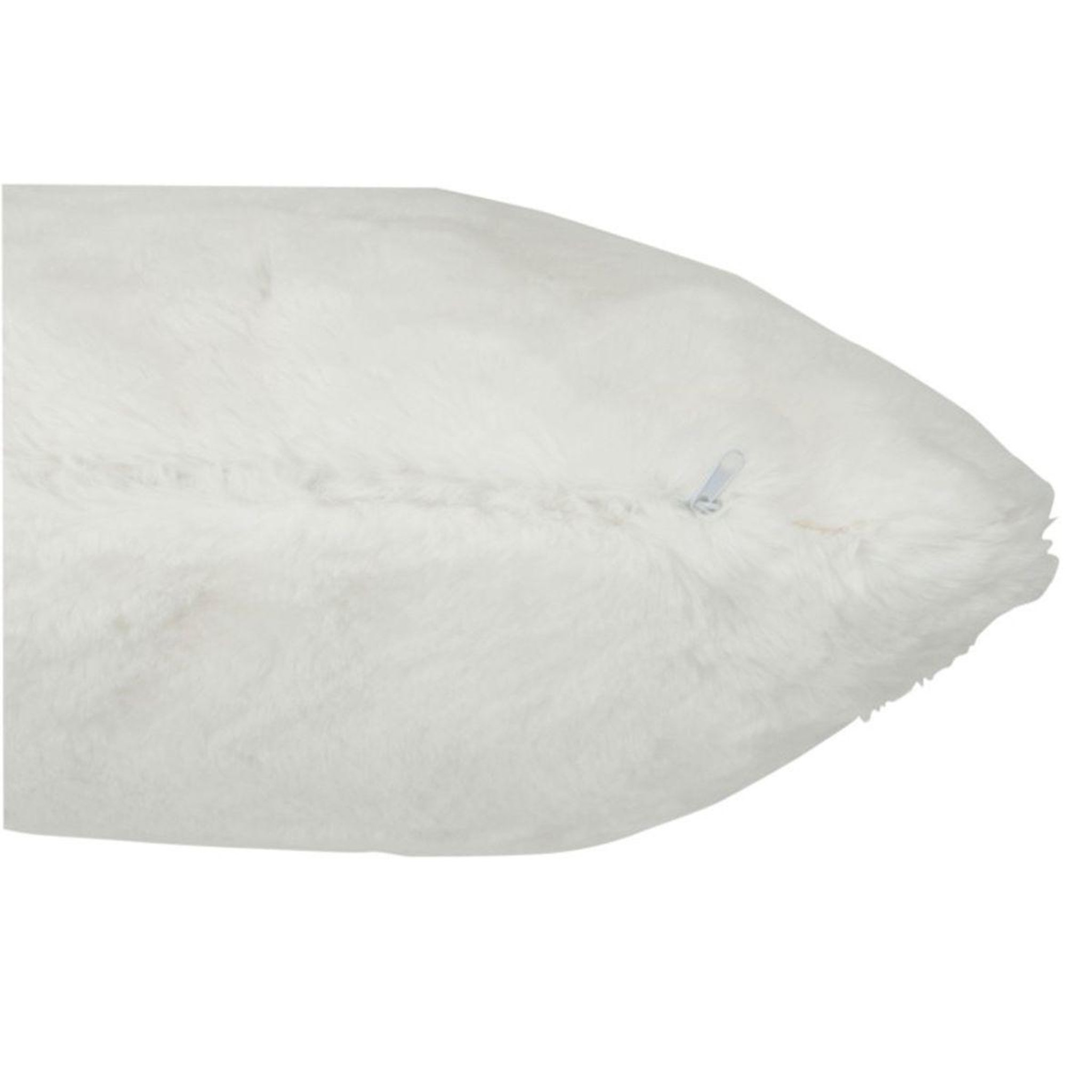 Voir la diapositive 2 : J-LINE Coussin imitation fourrure  cutie  45x45cm blanc