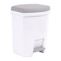 Voir la diapositive 1 : EDA PLASTIQUE EDA PLASTIQUE Poubelle a pedale 27L - Blanc et Gris Beton
