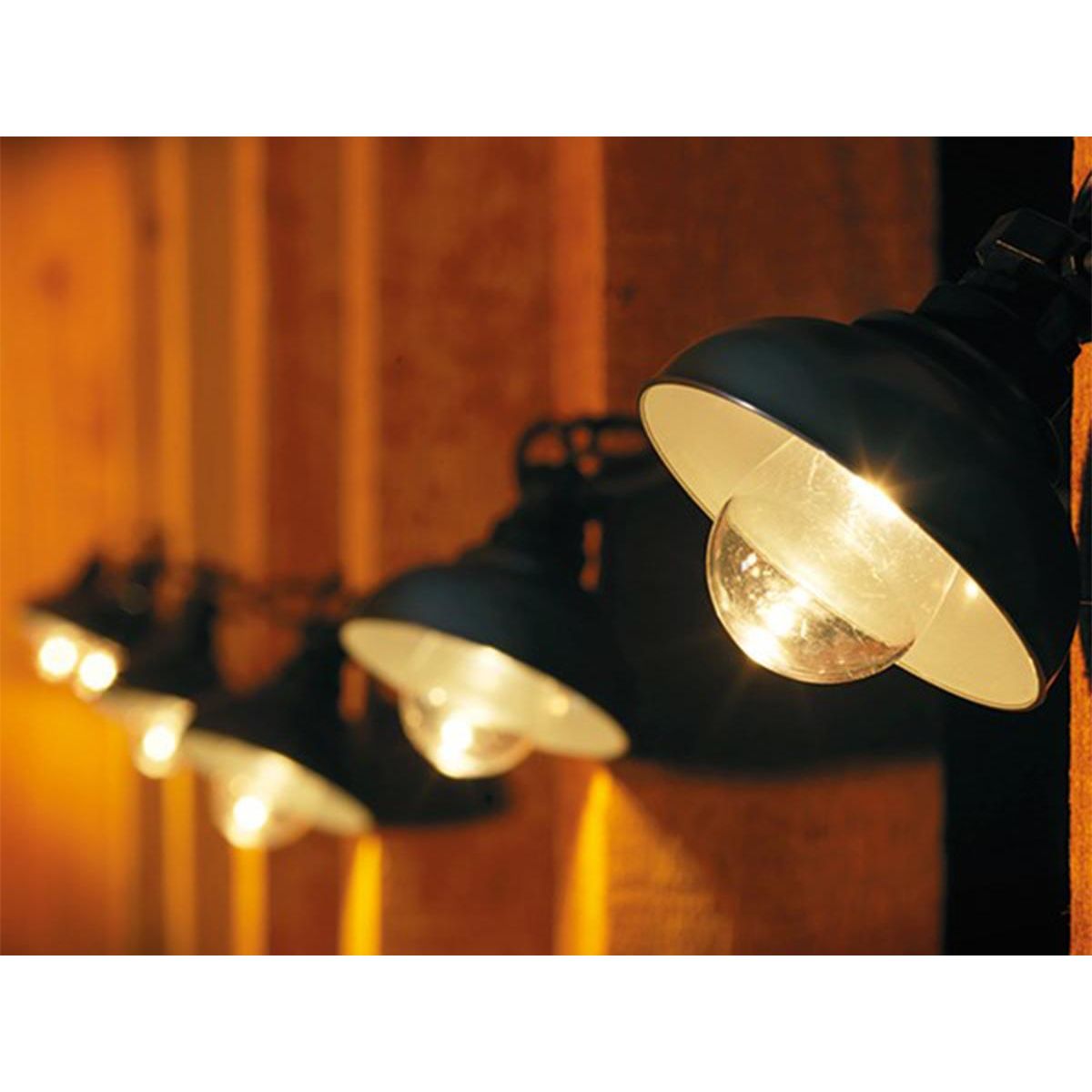 JARDIDECO Guirlande lumineuse 10 Led style industriel - Blanc chaud