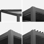 Voir la diapositive 3 : SWEEEK Pergola bioclimatique aluminium et acier 4x3m + auvent 3m anthracite Palace