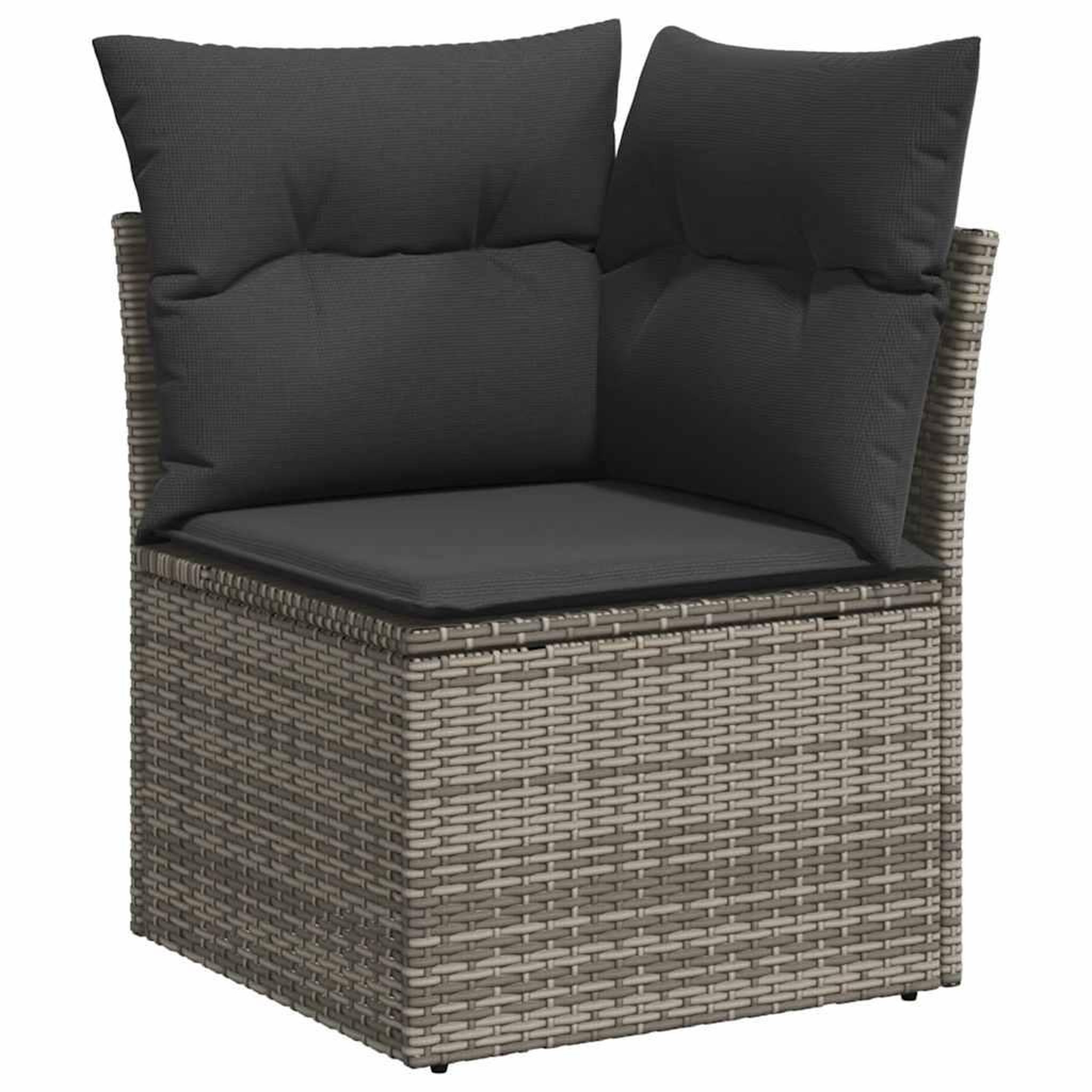 Voir la diapositive 4 : VIDAXL Salon de jardin 9 pcs avec coussins gris resine tressee