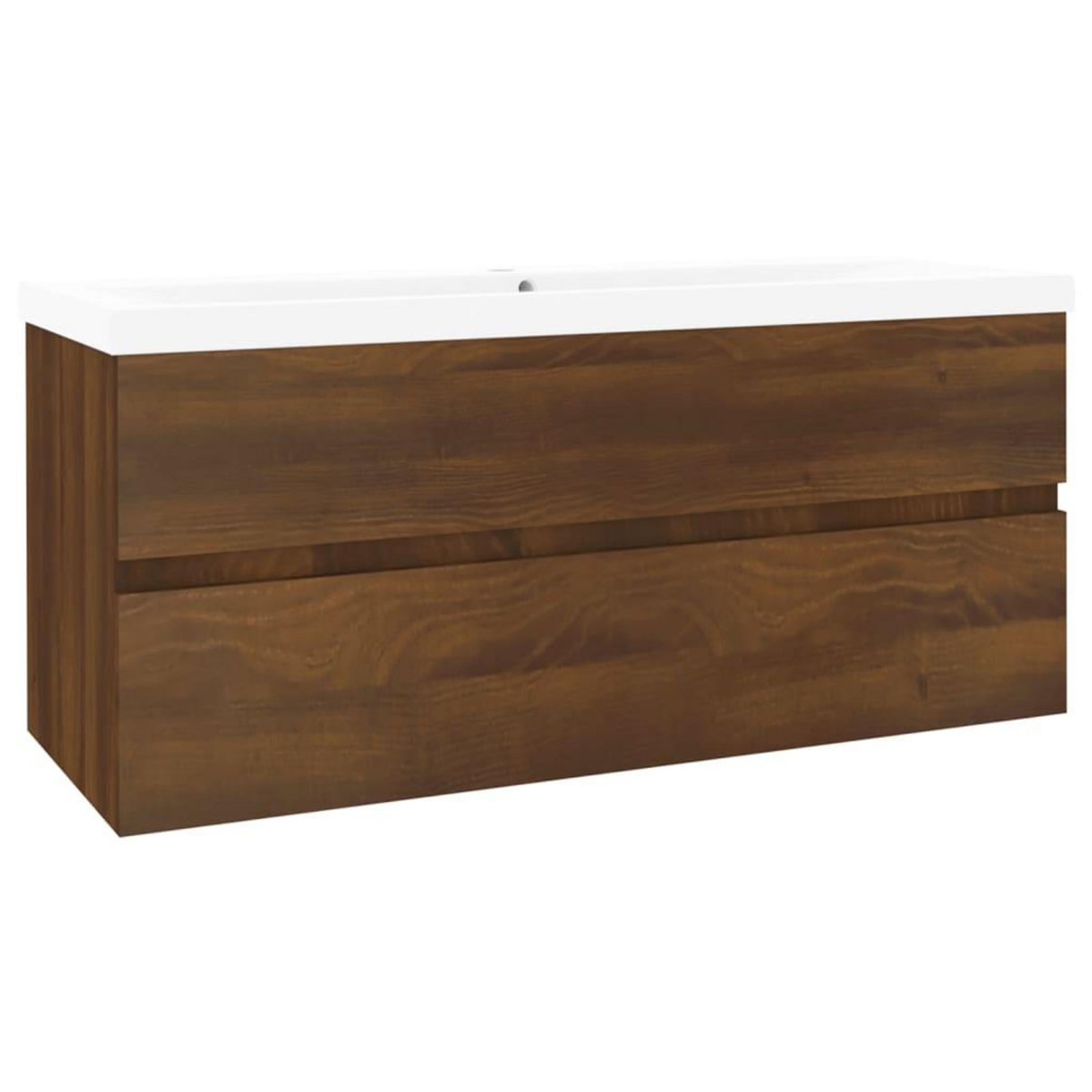 VIDAXL Meuble lavabo avec bassin integre Chene brun Bois d'ingenierie