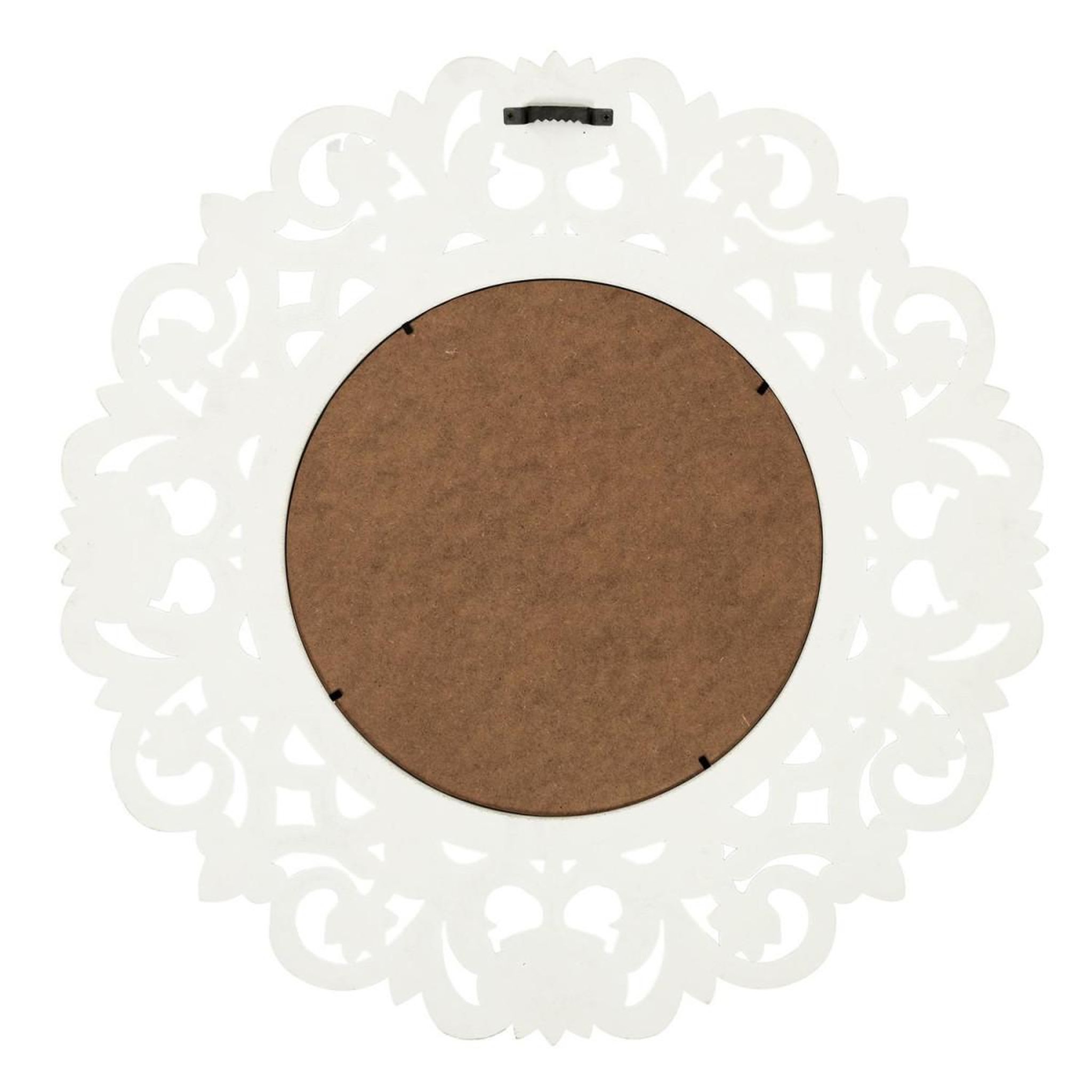 Voir la diapositive 2 : The Home Deco Factory Miroir Mural en Bois Sculpté  Charme  60cm Blanc