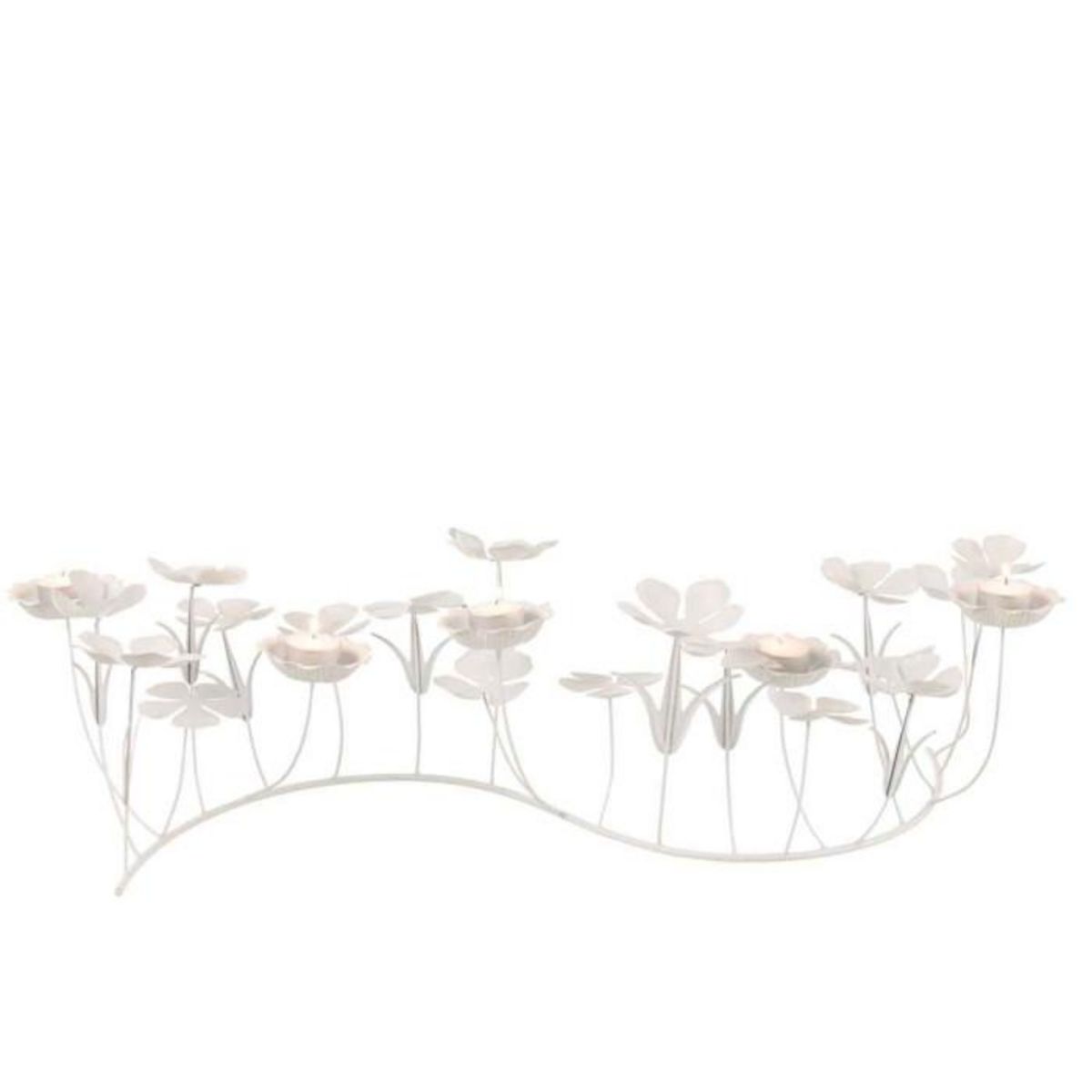 Paris Prix Photophore Design  Bougies Fleurs  77cm Blanc