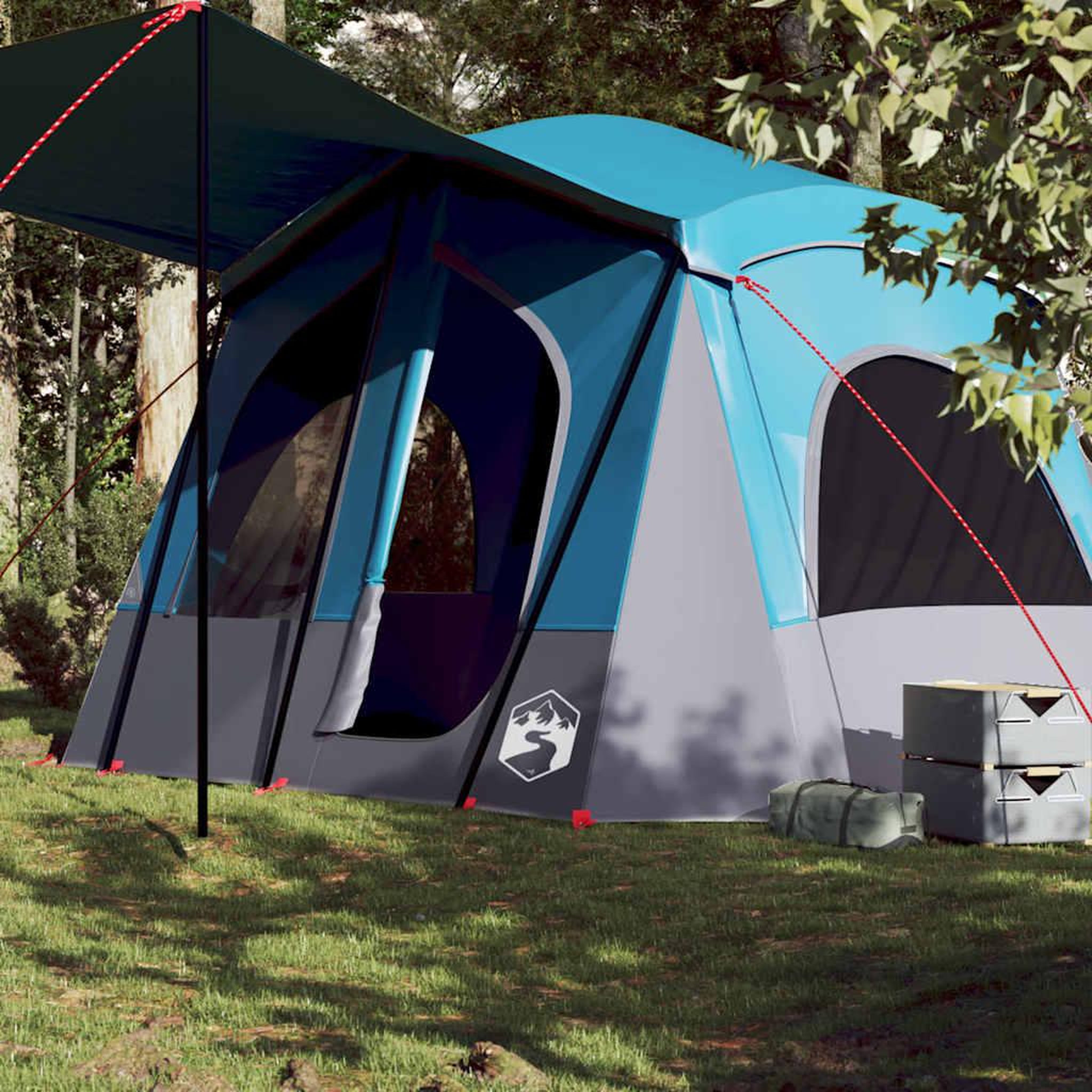 VIDAXL Tente de camping de cabine 5 personnes bleu impermeable