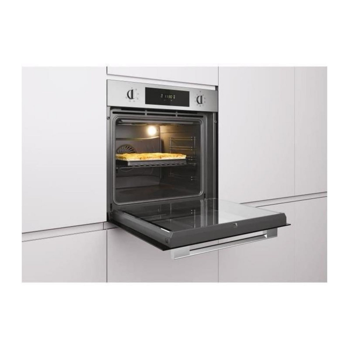 Rosieres Four encastrable pyrolyse - chaleur pulsée ROSIERES RFC3O5879INP - noir - porte froide - Classe A