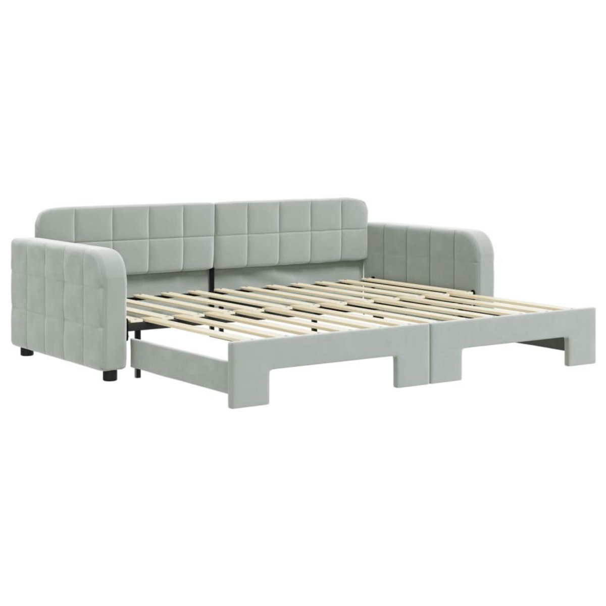 VIDAXL Lit de jour avec gigogne sans matelas gris clair 90x200 cm