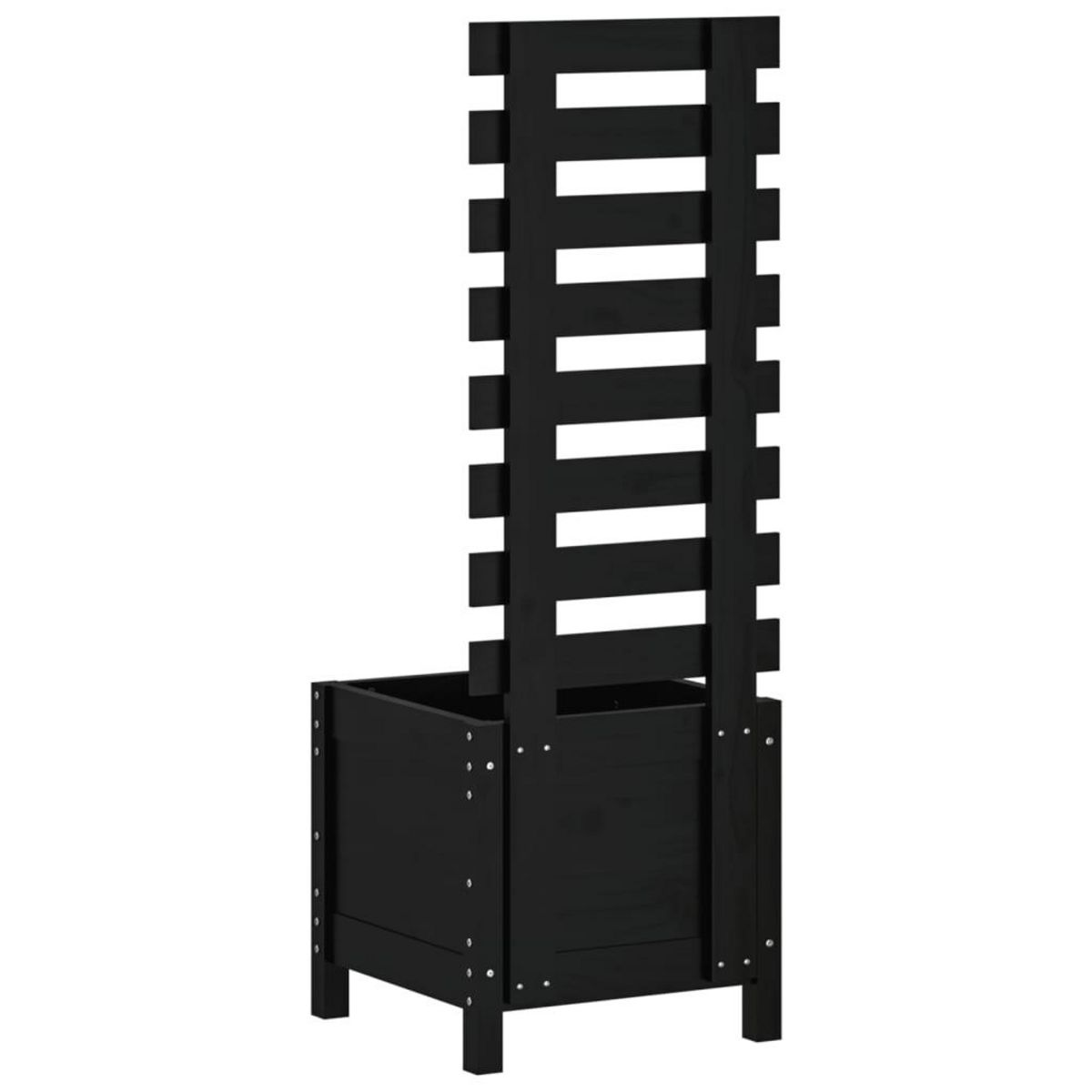 VIDAXL Jardiniere avec support noir 39x39,5x114 cm bois de pin massif