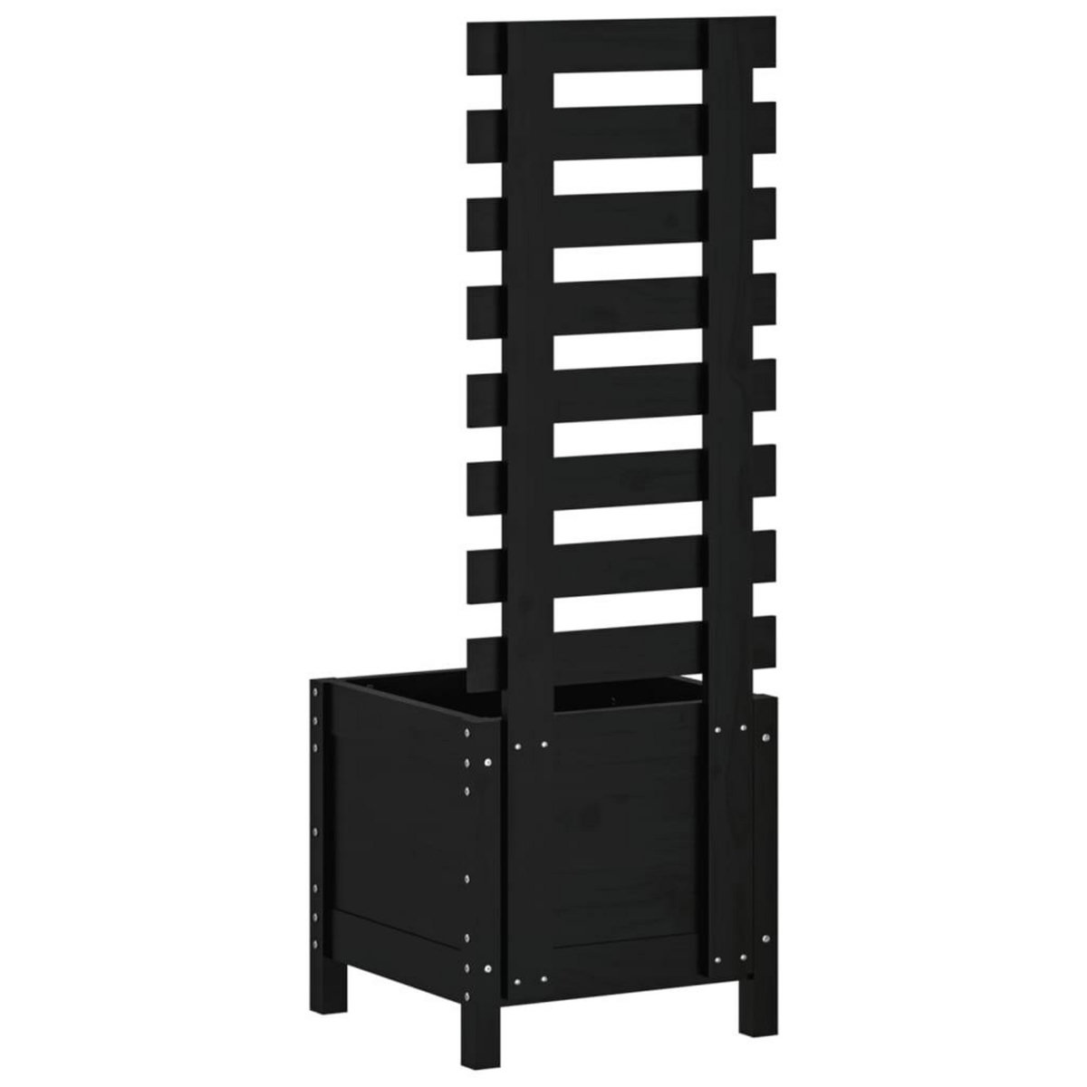 VIDAXL Jardiniere avec support noir 39x39,5x114 cm bois de pin massif