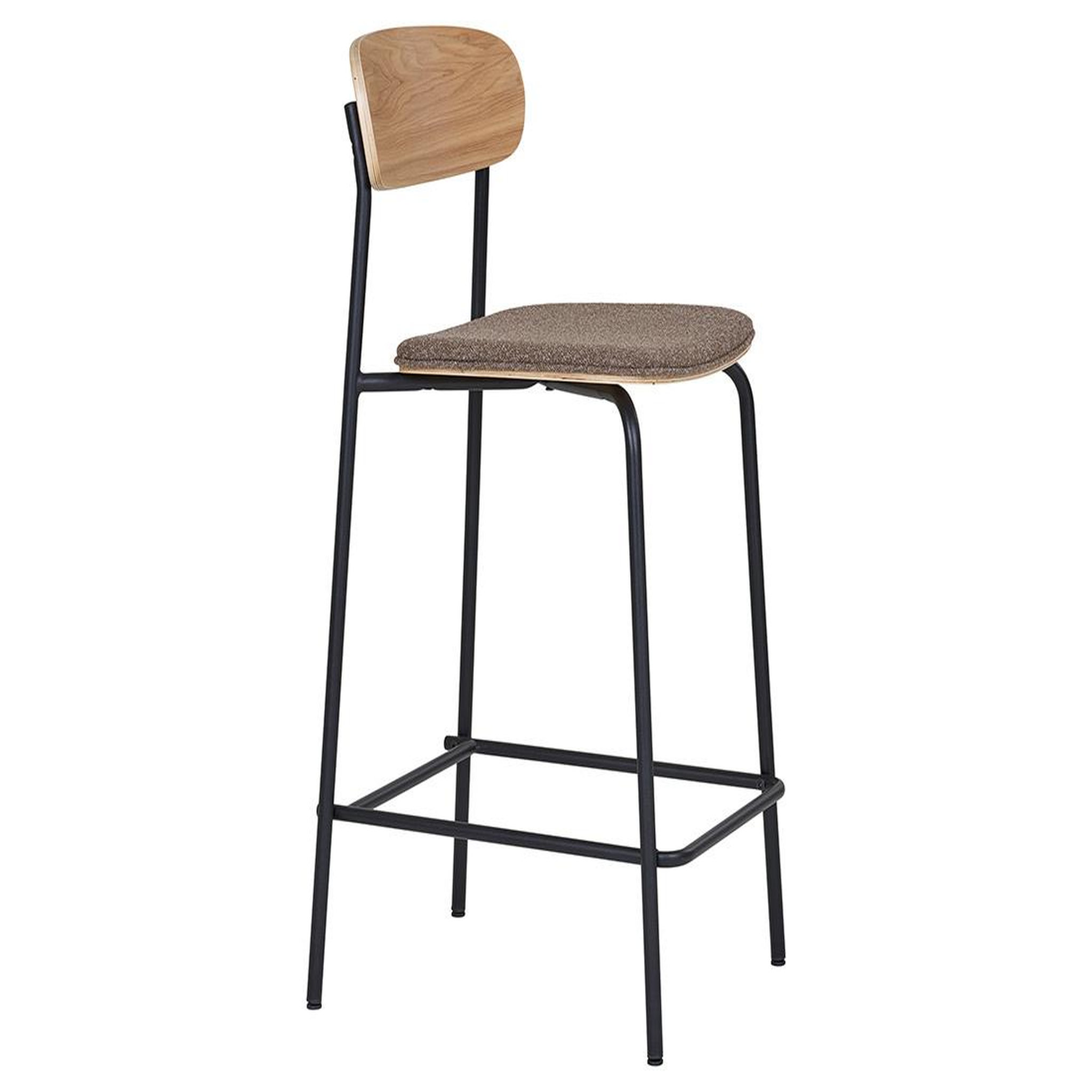 Voir la diapositive 4 : BEST MOBILIER Zoe - lot de 2 tabourets en bois de frêne - pieds en acier