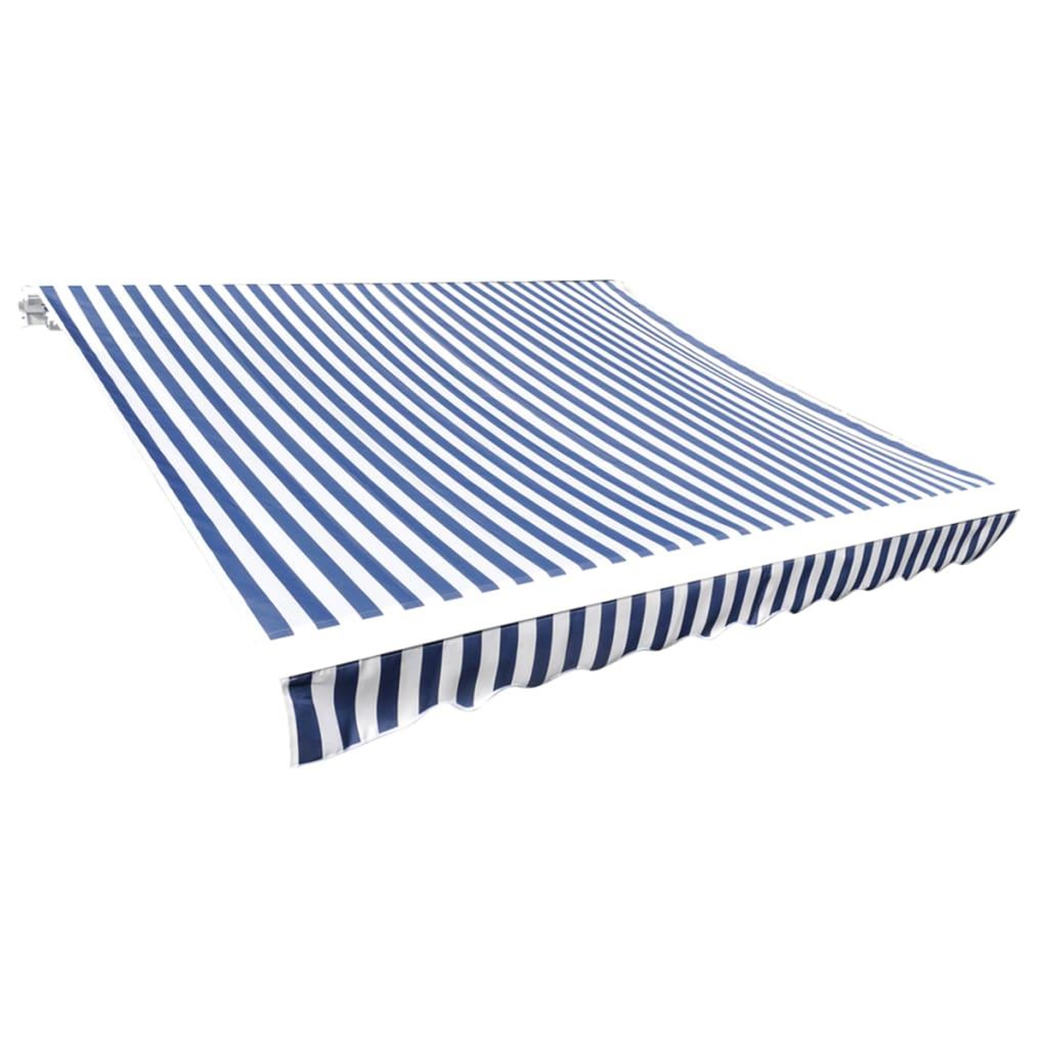 Voir la diapositive 1 : VIDAXL Toit d'auvent toile bleu et blanc 3 x 2,5 m (cadre non inclus)