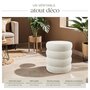 Voir la diapositive 3 : tectake Tabouret avec espace de rangement rond Bouclé crème/ blanc