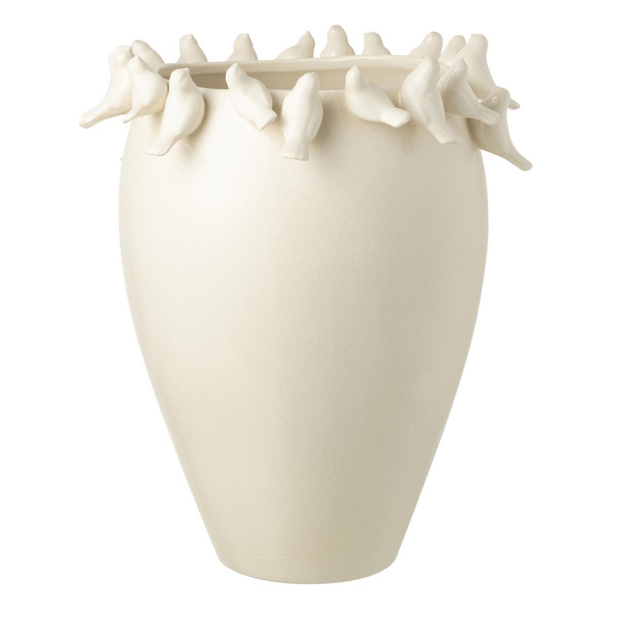 J-LINE Vase déco en argile  budgie  50cm blanc