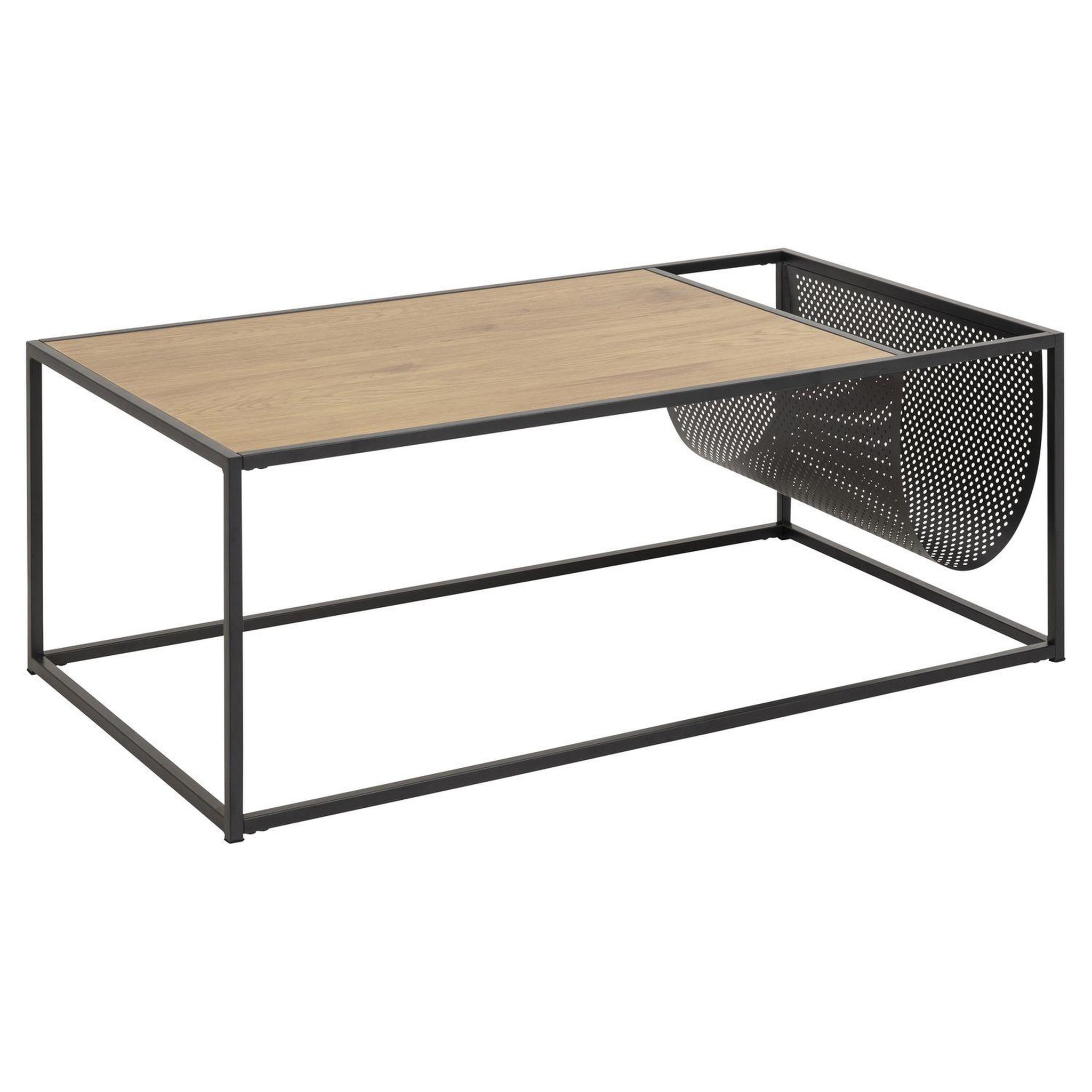 Voir la diapositive 1 : TOILINUX Table basse rectangulaire avec range magazine en mdf et métal