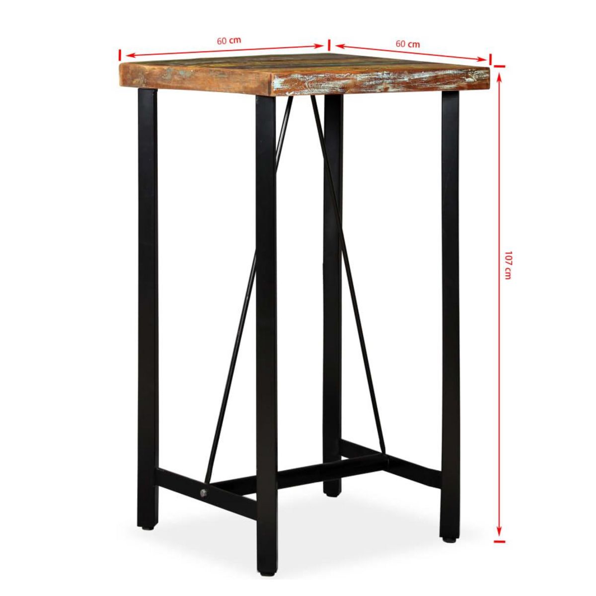 VIDAXL Ensemble de bar 3 pcs Bois de recuperation massif