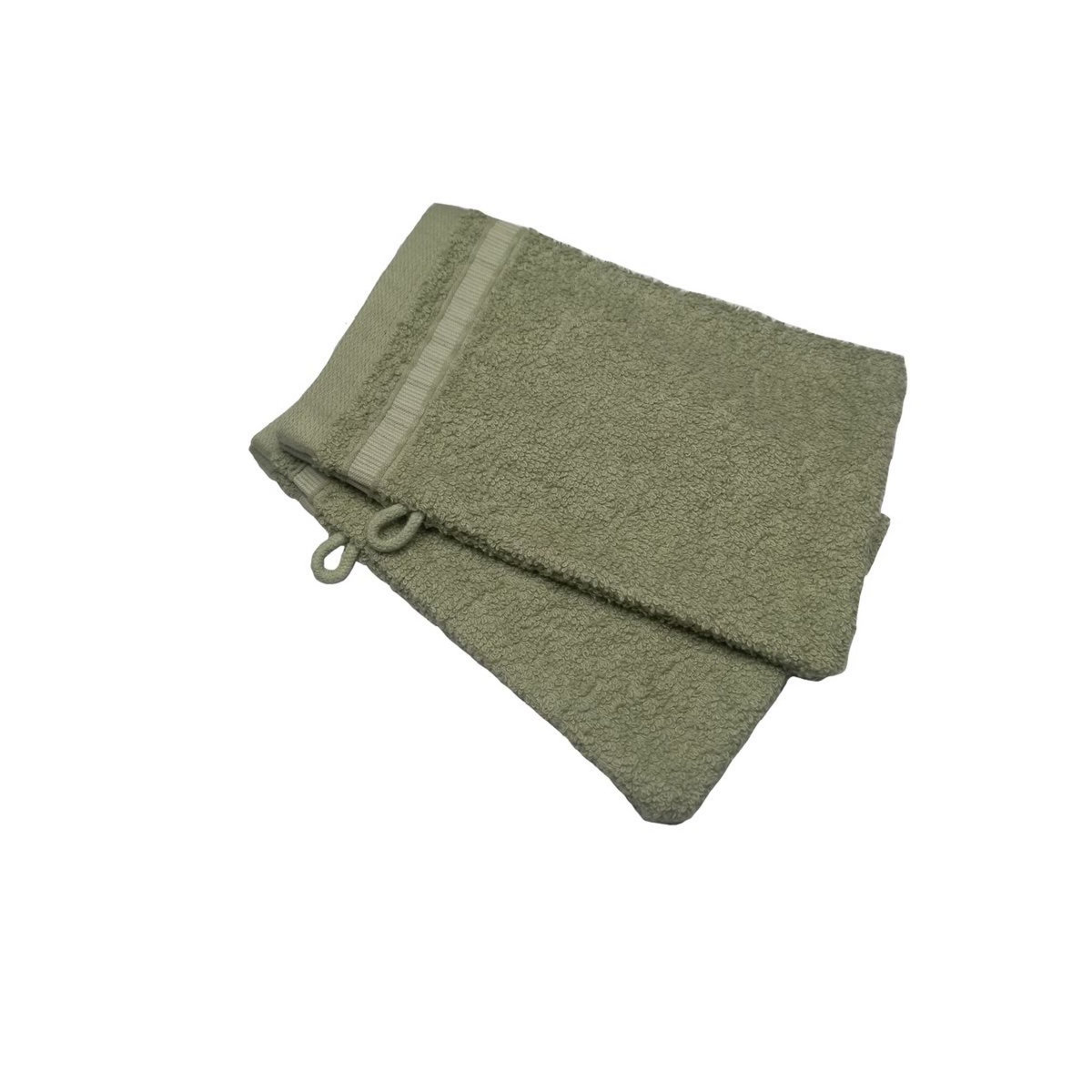 ACTUEL Lot de 2 gants de toilette uni en polycoton recyclé 450gsm