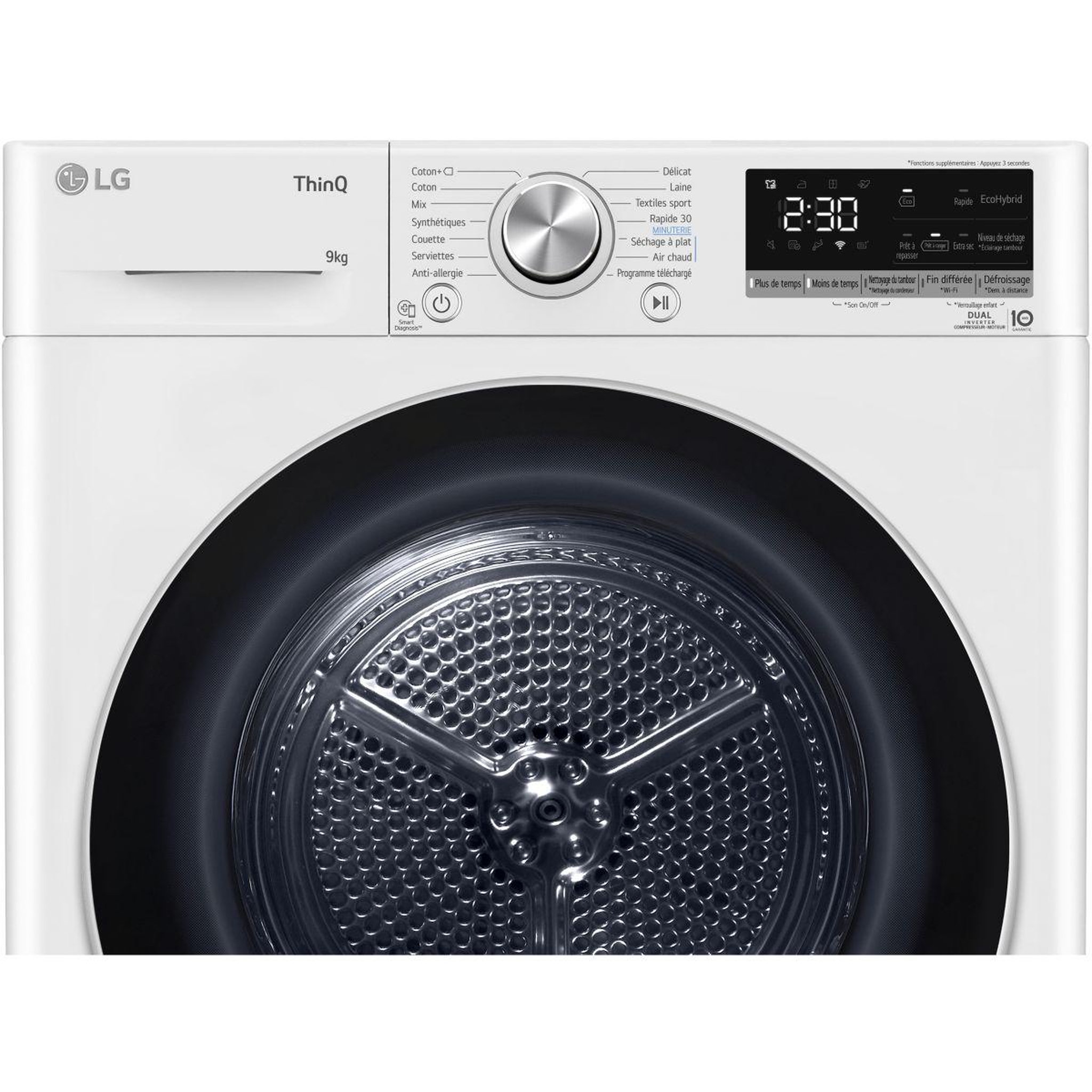 Voir la diapositive 3 : LG Sèche linge pompe à chaleur rh9v51wh