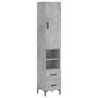 Voir la diapositive 2 : VIDAXL Buffet haut Gris beton 34,5x34x180 cm Bois d'ingenierie