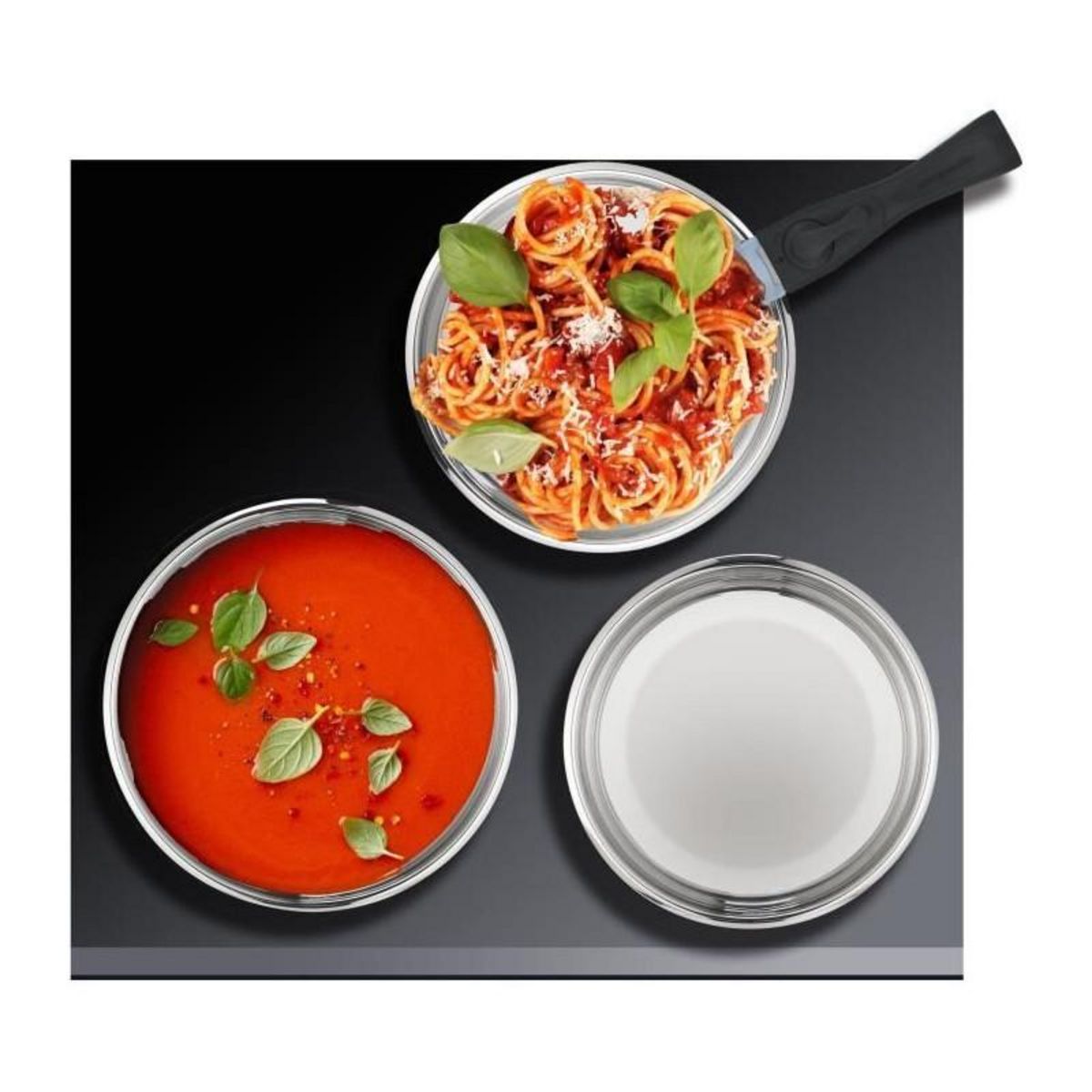 Arthur Martin Batterie de cuisine induction - Arthur Martin - AM2238 - Acier inoxydable - 10 pieces - Poignée amovible - Tous feux dont induc