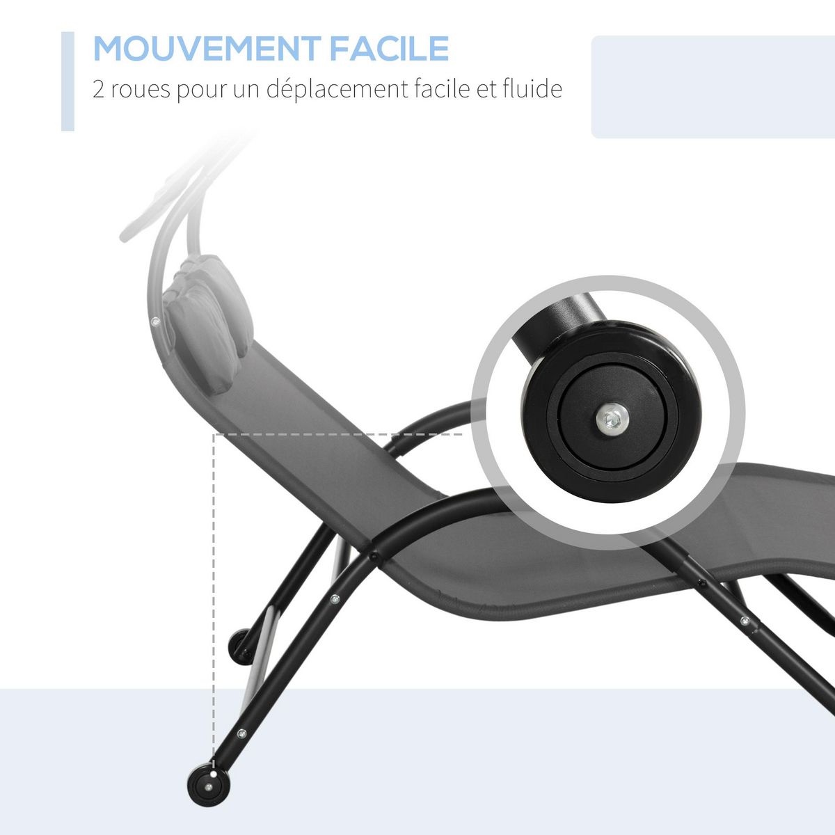 OUTSUNNY Balancelle de jardin 3 places grand confort toit inclinaison réglable épais coussins polyester acier époxy gris