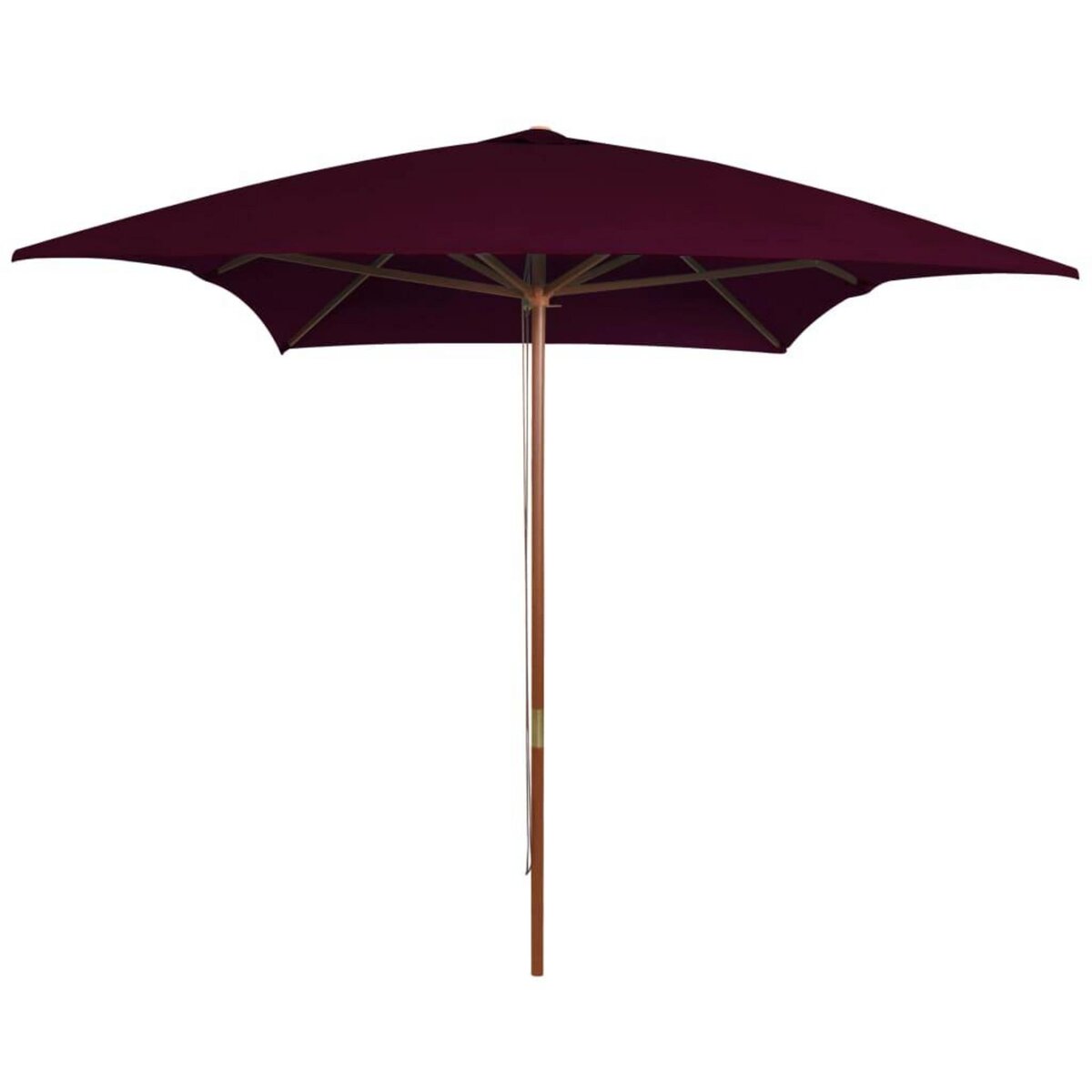 VIDAXL Parasol d'exterieur avec mat en bois Rouge bordeaux 200x300 cm