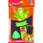 MAPED Ardoise noire 28x20cm + 1 boîte de 10 craies White'Peps + 1 boîte éponge