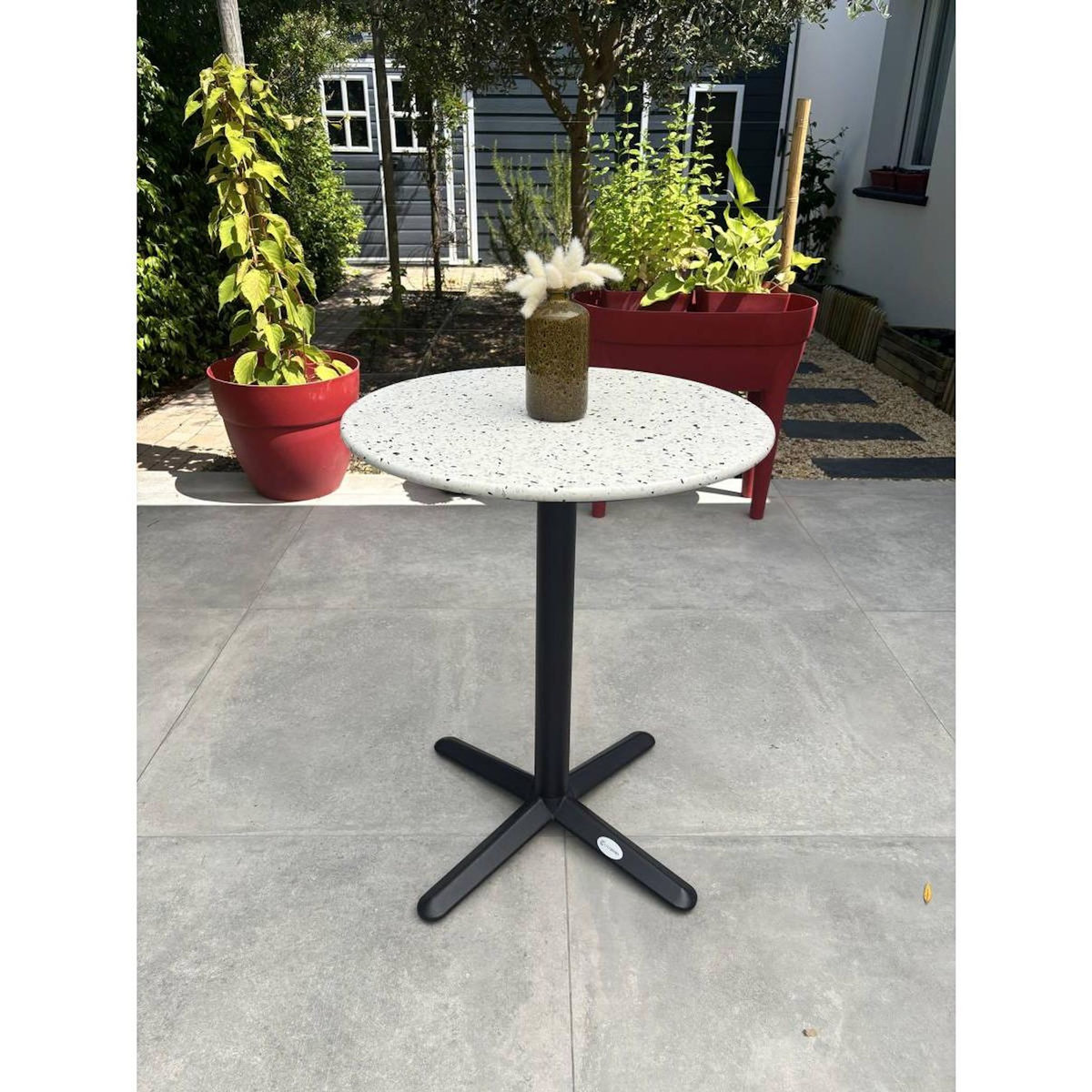 Paris Prix Ensemble Table de Jardin en Terrazzo & 2 Chaises  Bistro  60cm Vert