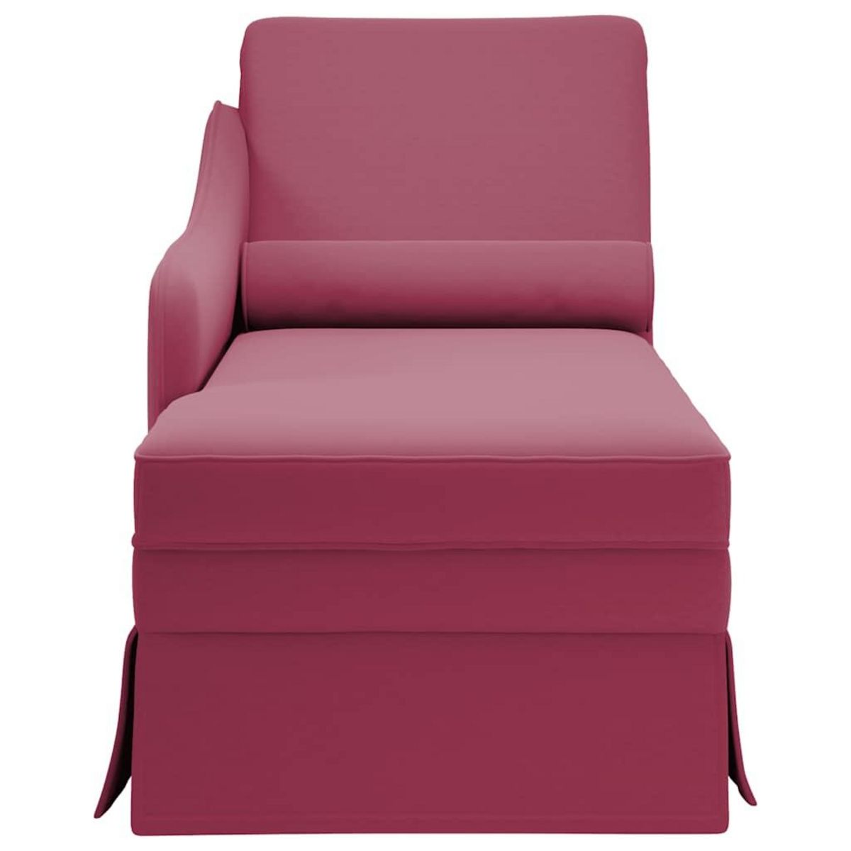VIDAXL Fauteuil long avec traversin et accoudoir droit rouge bordeaux