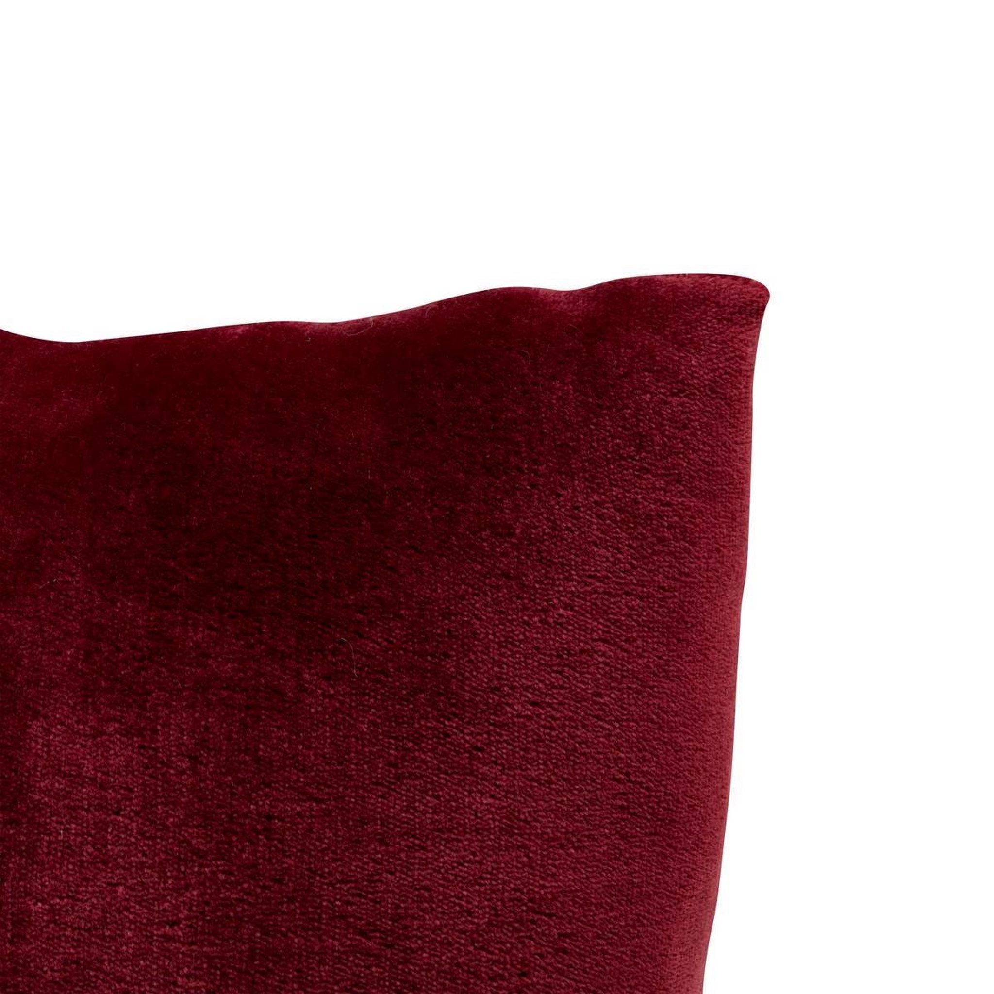 Voir la diapositive 2 : ATMOSPHERA Coussin en flanelle uni  ollis  38x38cm rouge grenat