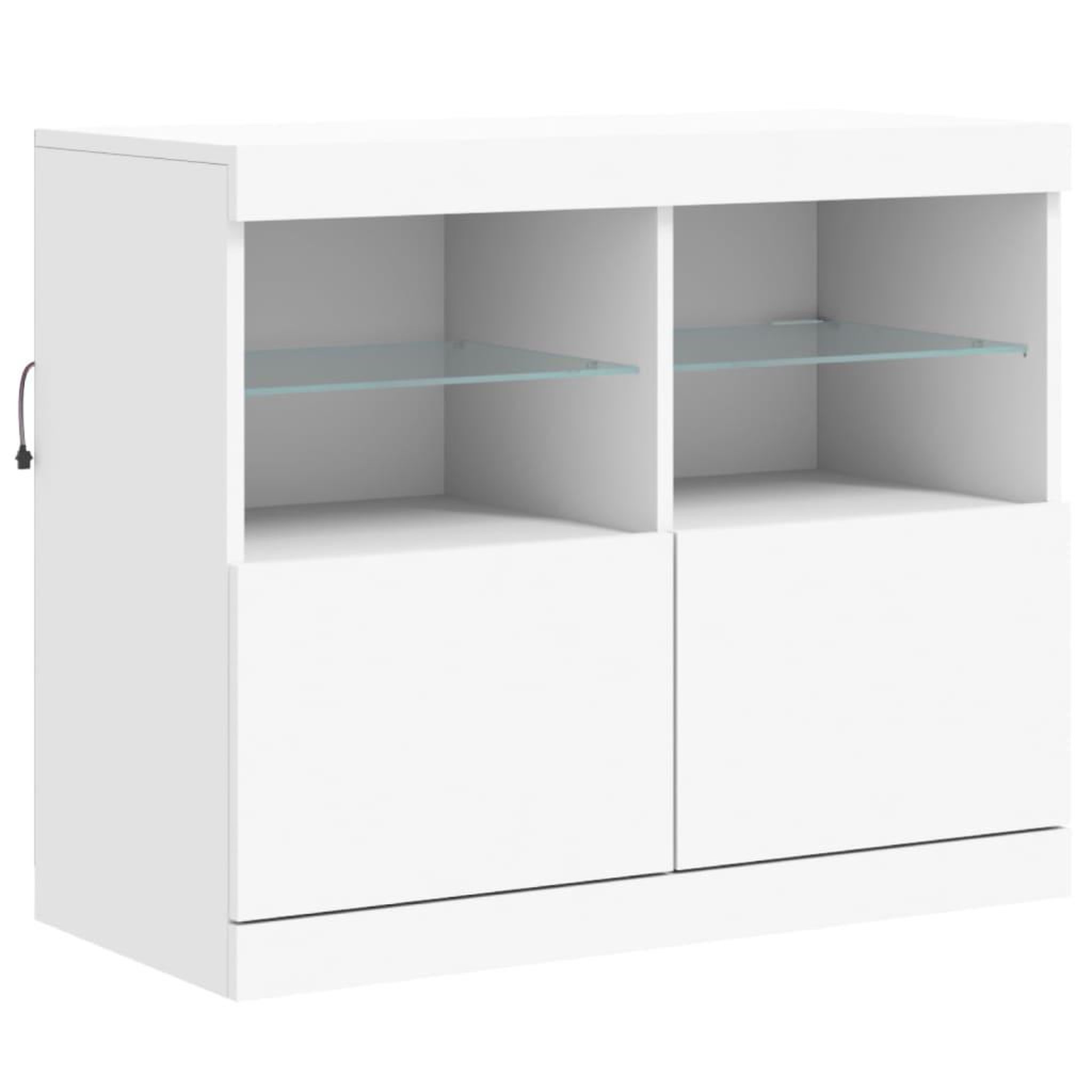 Voir la diapositive 3 : VIDAXL Buffet avec lumieres LED blanc 81x37x67 cm
