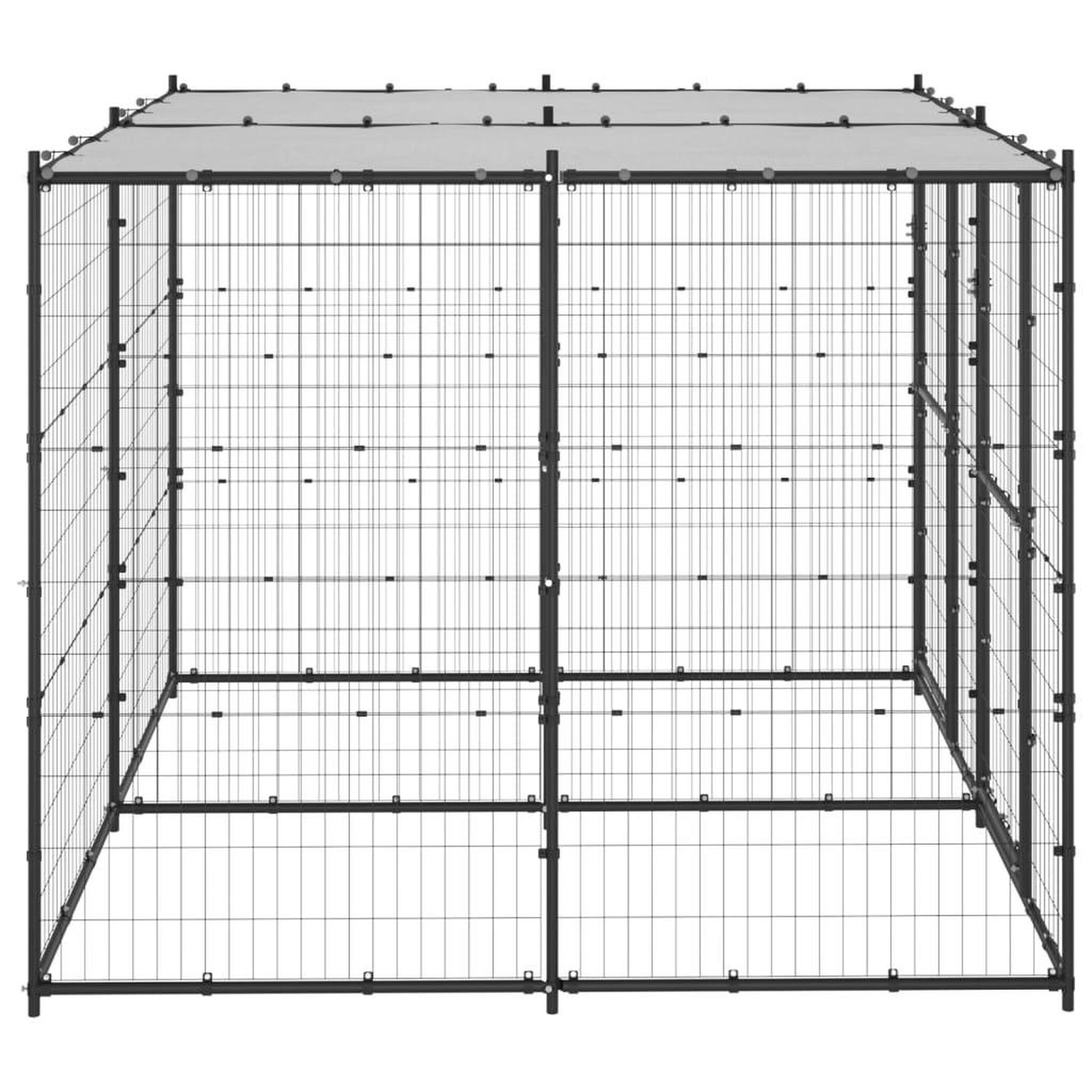 Voir la diapositive 3 : VIDAXL Chenil exterieur Acier avec toit 4,84 m^2