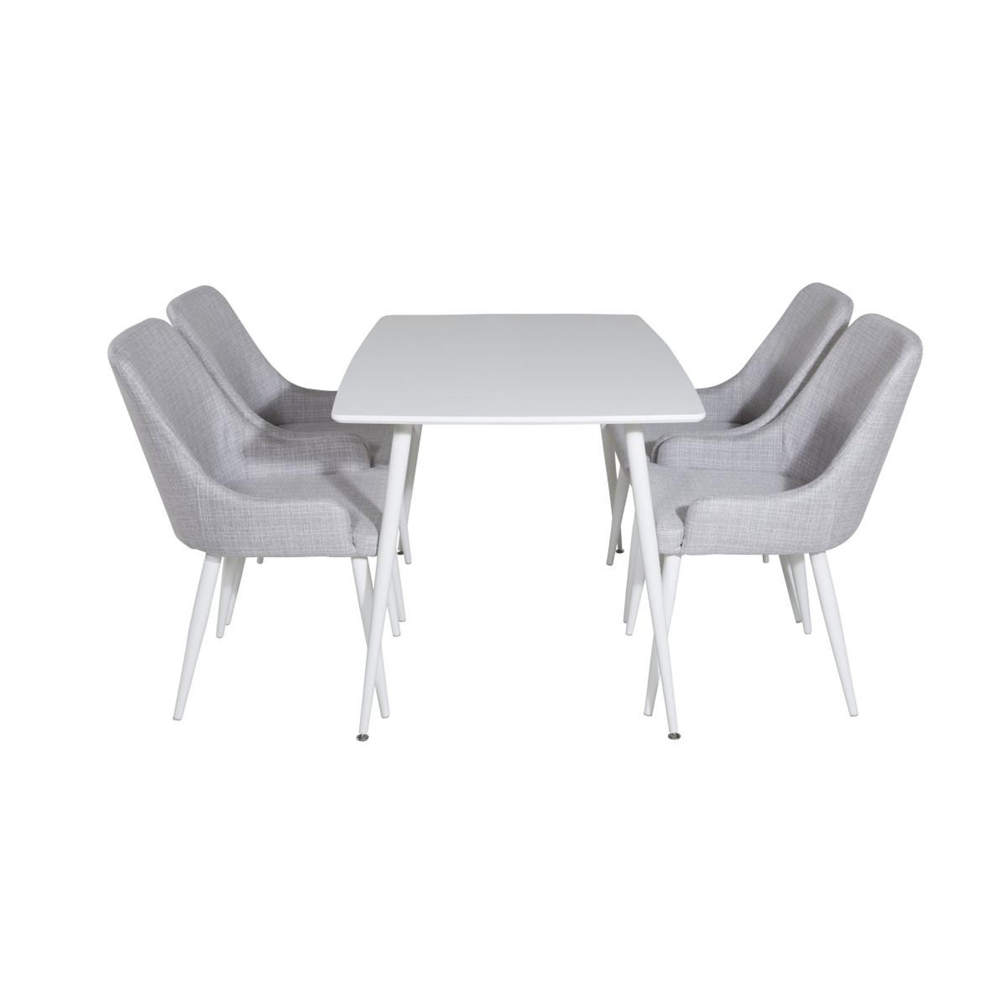 Voir la diapositive 2 : Paris Prix Ensemble table à manger & 4 chaises  polar & plaza  120cm blanc & gris