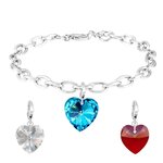 SC CRYSTAL Bracelet cœur par SC Crystal® et 2 charms