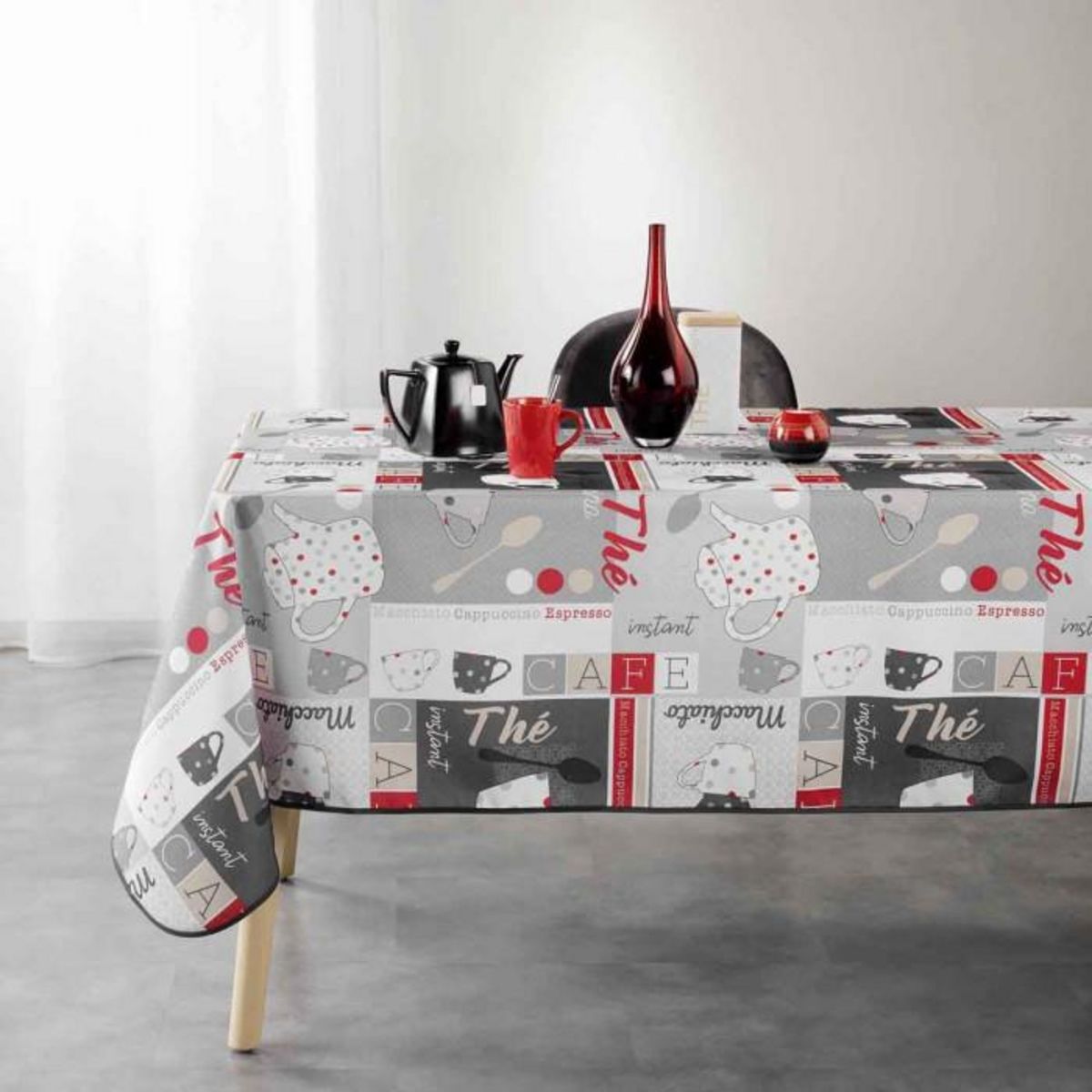 Paris Prix Nappe Imprimée  Déjeuner  150x240cm Gris